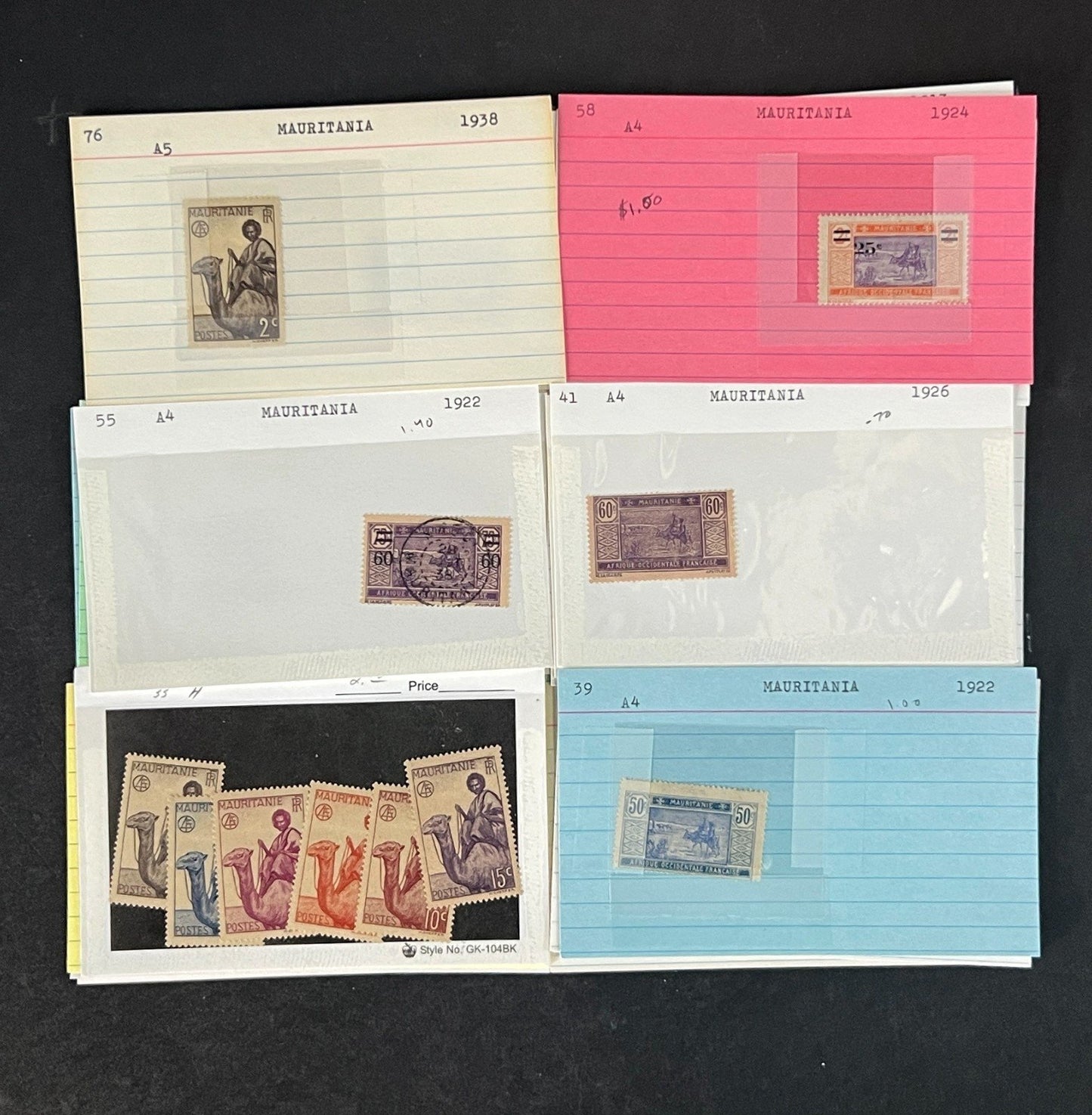 Mauritania Stamp Collection Dealer Cards Mint/Used Mix $171 CV ZAYIX