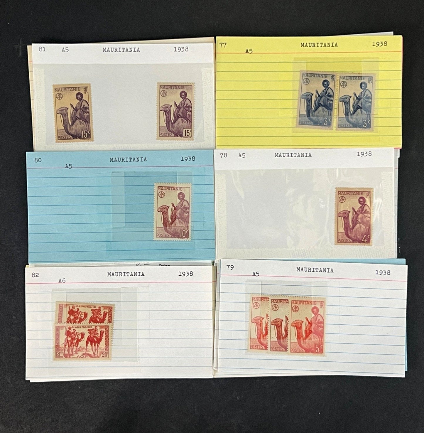 Mauritania Stamp Collection Dealer Cards Mint/Used Mix $171 CV ZAYIX