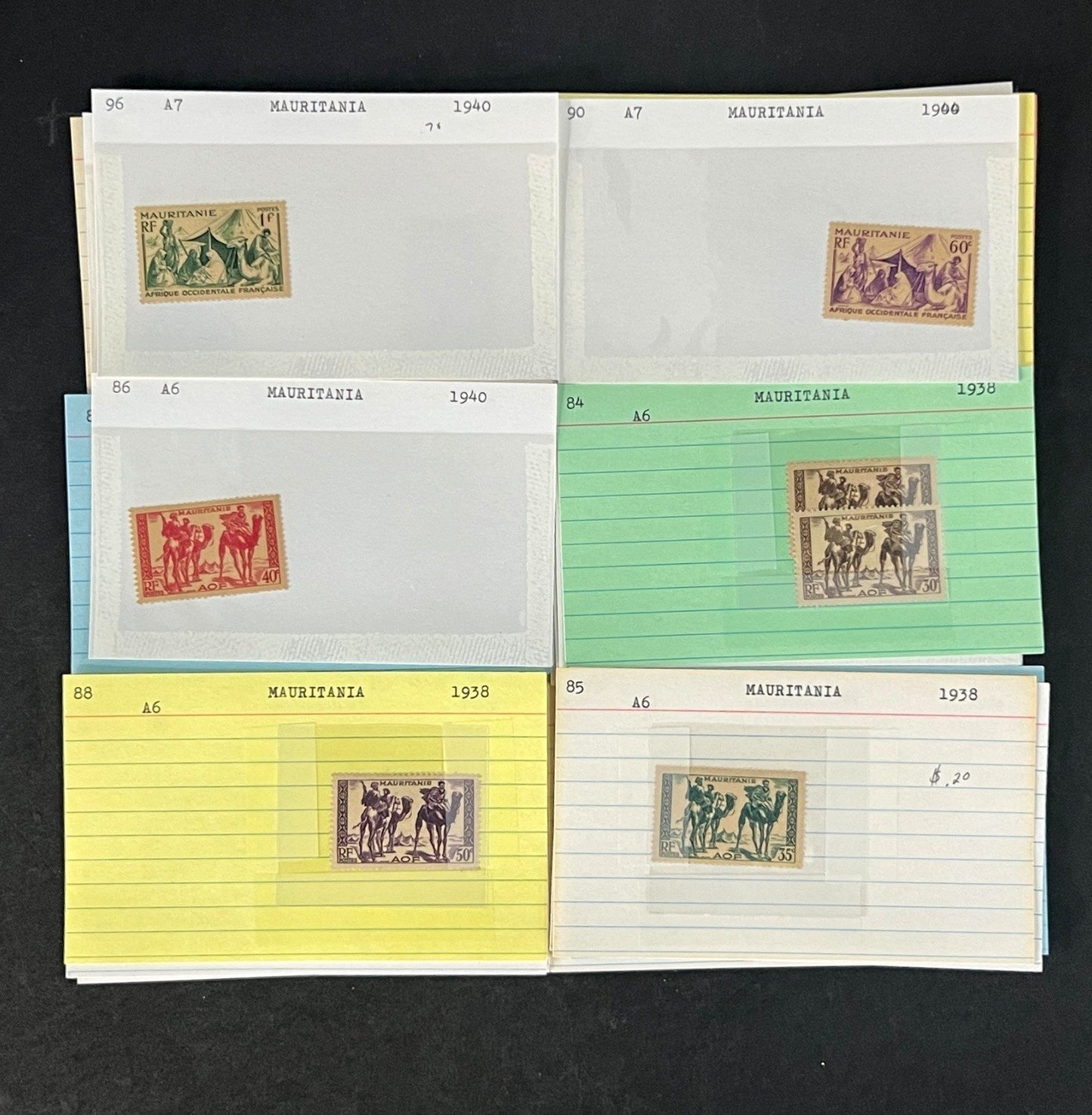 Mauritania Stamp Collection Dealer Cards Mint/Used Mix $171 CV ZAYIX