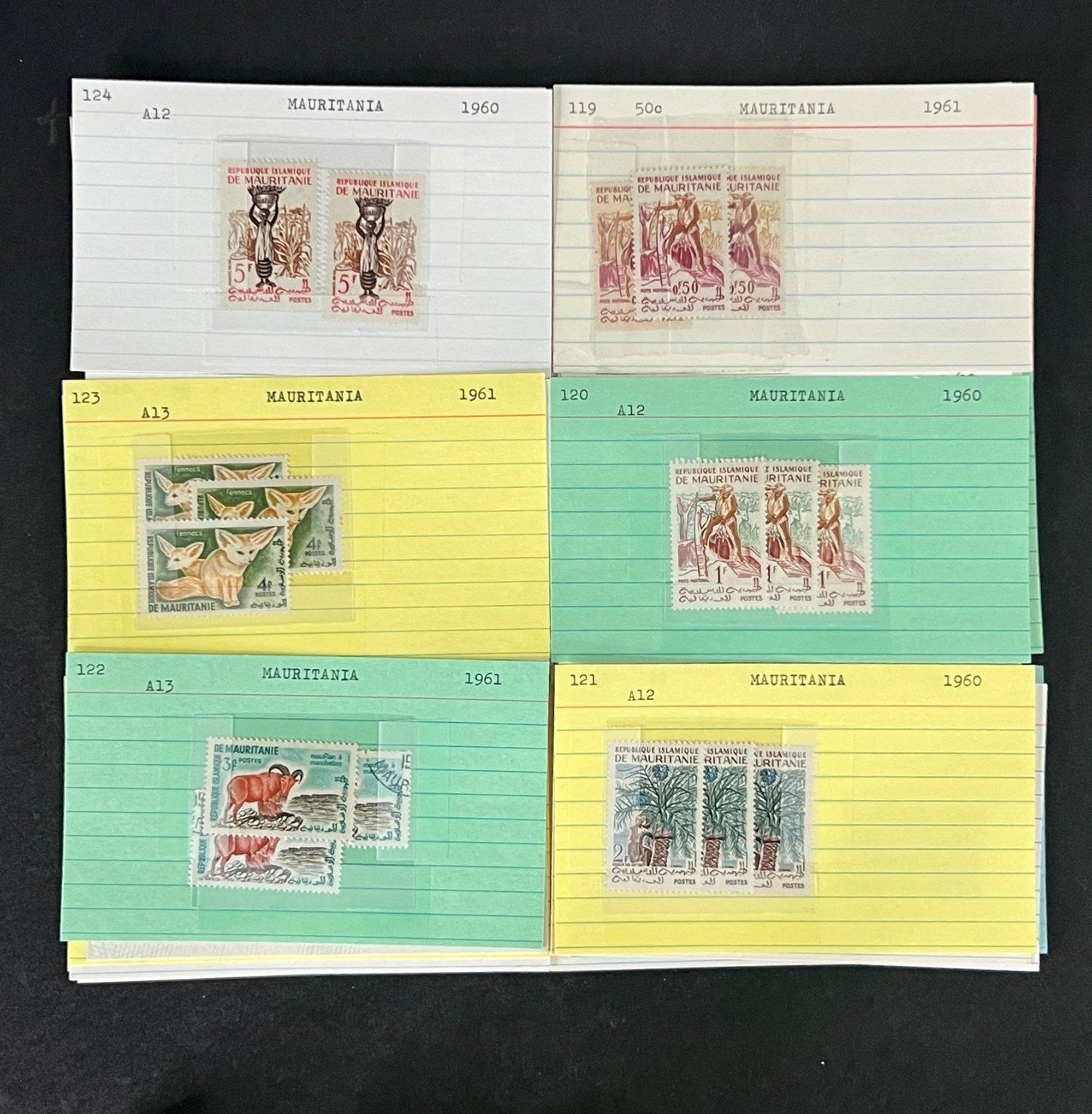 Mauritania Stamp Collection Dealer Cards Mint/Used Mix $171 CV ZAYIX