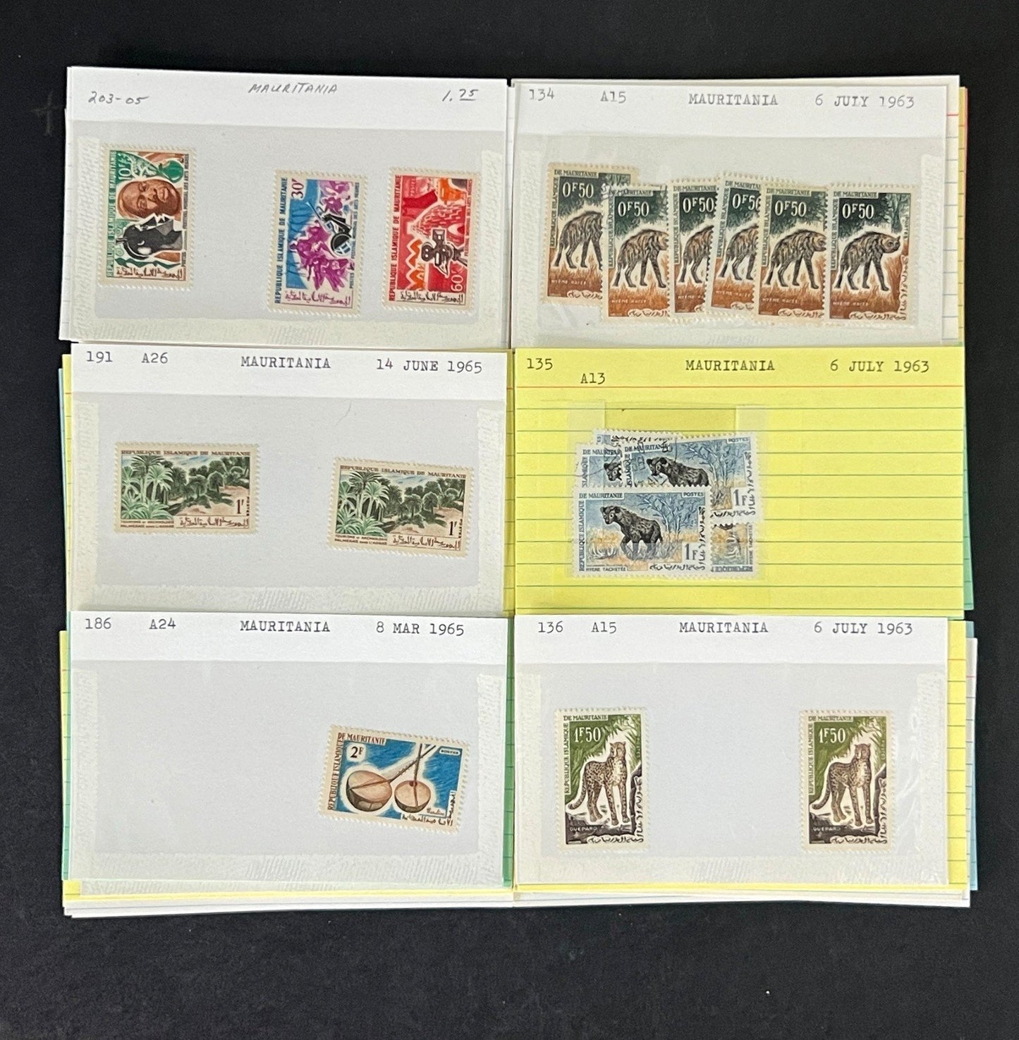 Mauritania Stamp Collection Dealer Cards Mint/Used Mix $171 CV ZAYIX