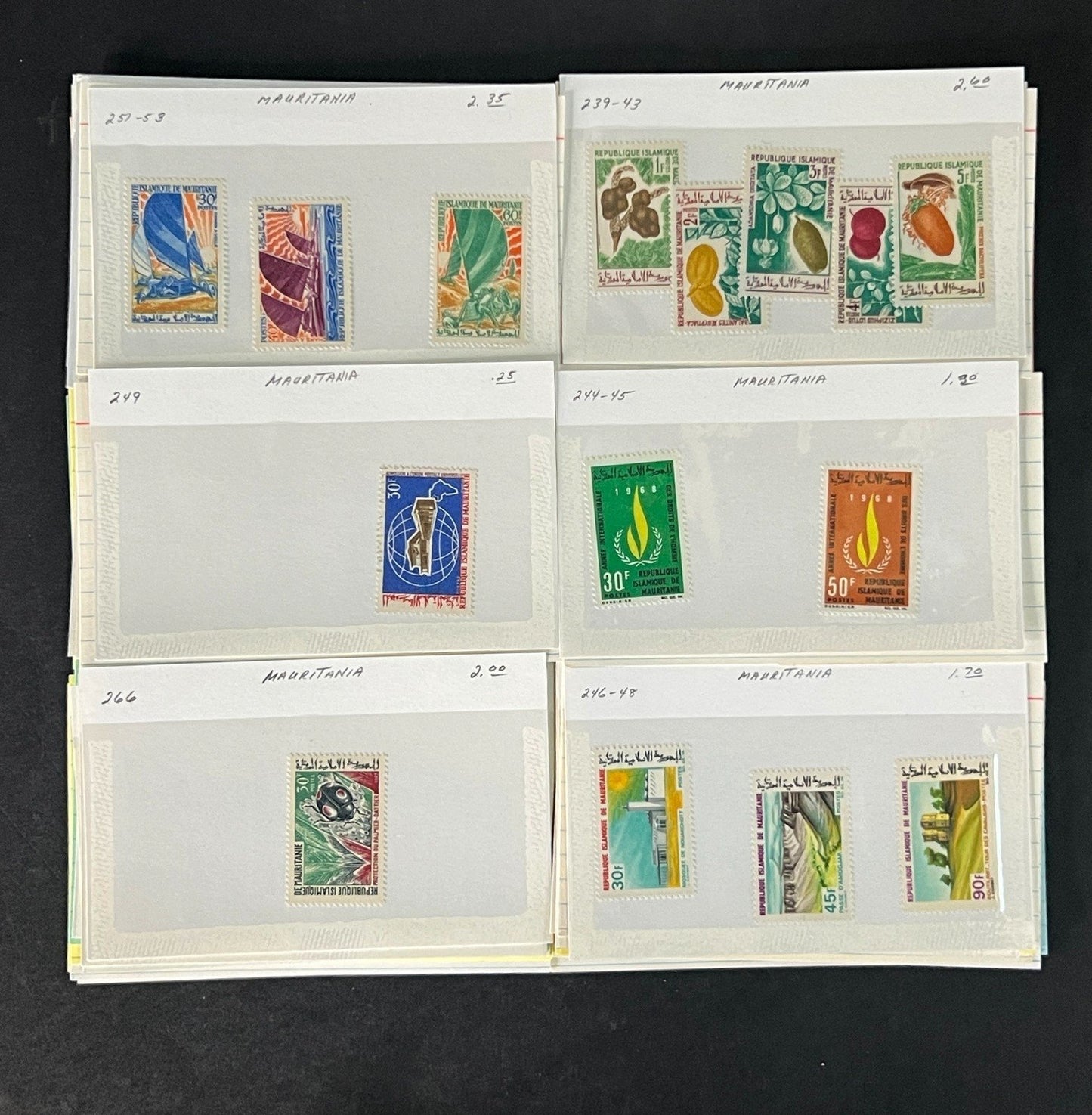 Mauritania Stamp Collection Dealer Cards Mint/Used Mix $171 CV ZAYIX
