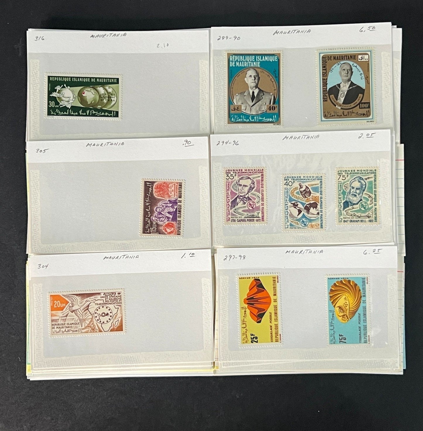 Mauritania Stamp Collection Dealer Cards Mint/Used Mix $171 CV ZAYIX