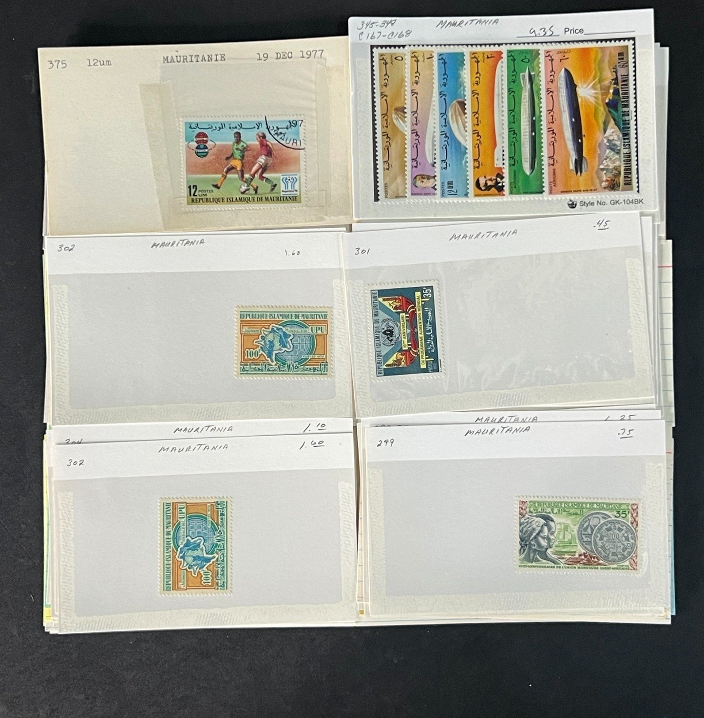 Mauritania Stamp Collection Dealer Cards Mint/Used Mix $171 CV ZAYIX