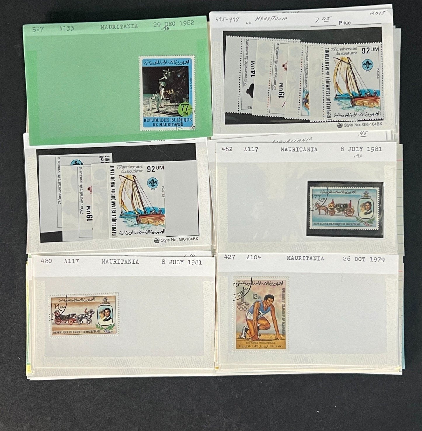 Mauritania Stamp Collection Dealer Cards Mint/Used Mix $171 CV ZAYIX