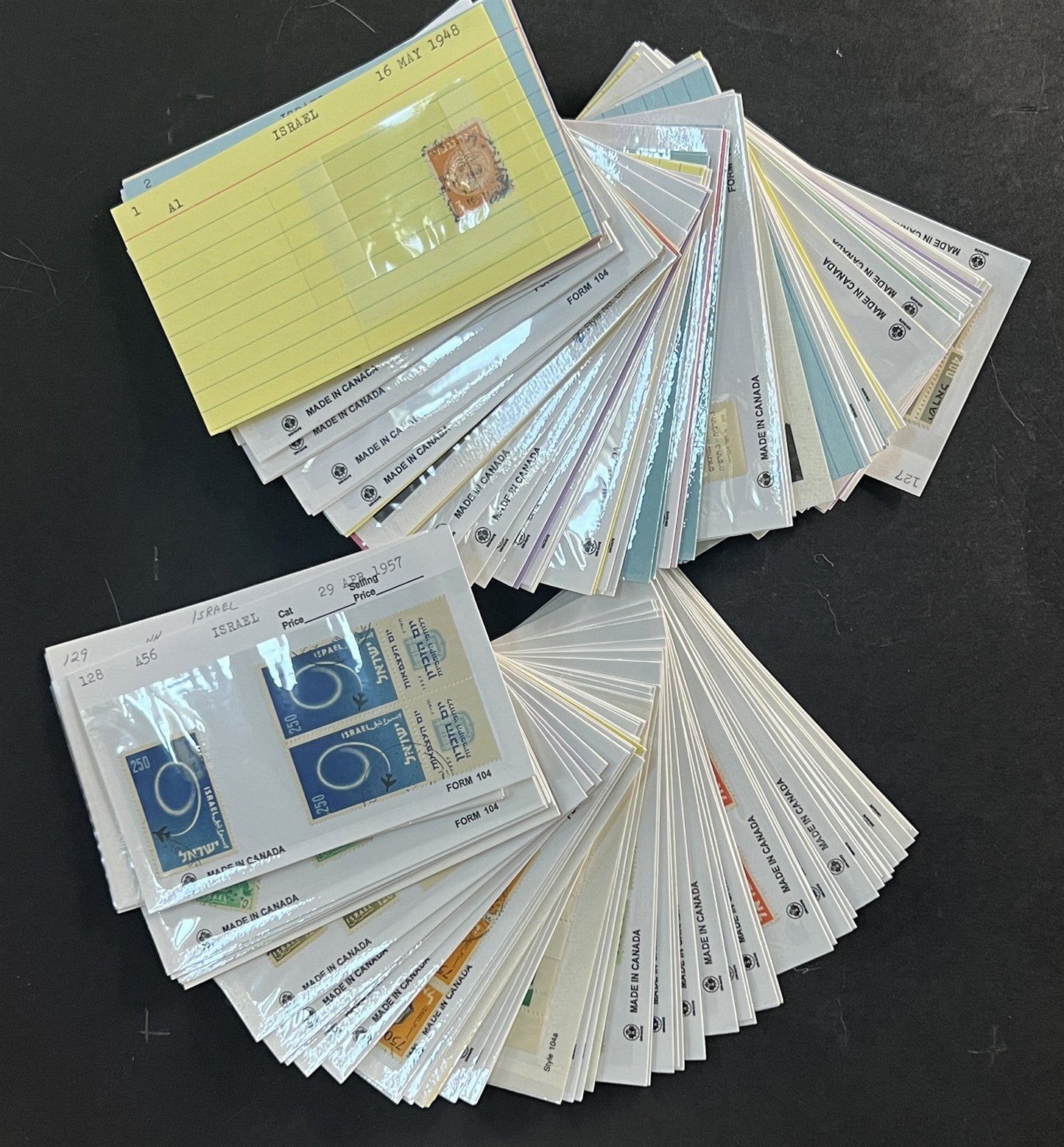 Israel Stamp Collection Dealer Cards Mint/Used Mix $125 CV ZAYIX