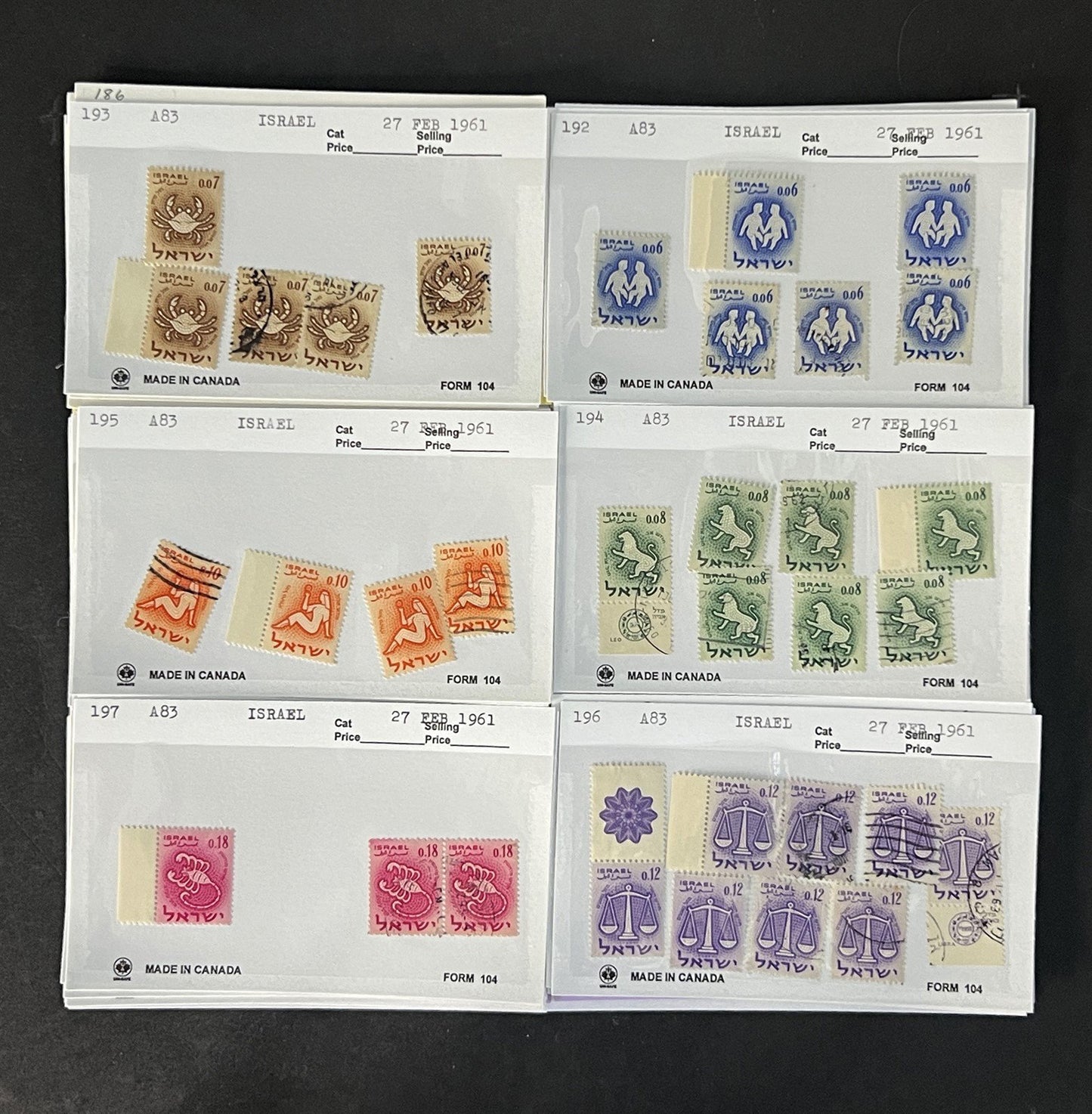 Israel Stamp Collection Dealer Cards Mint/Used Mix $125 CV ZAYIX