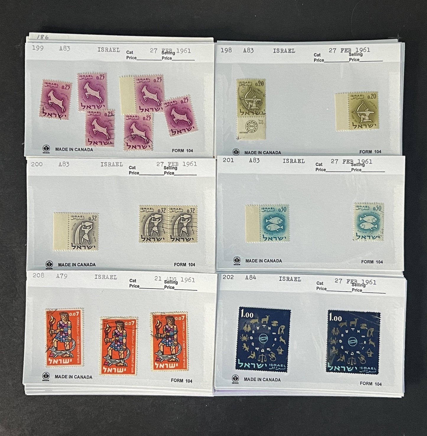 Israel Stamp Collection Dealer Cards Mint/Used Mix $125 CV ZAYIX
