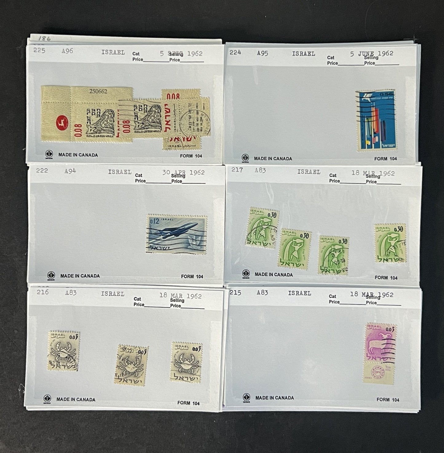 Israel Stamp Collection Dealer Cards Mint/Used Mix $125 CV ZAYIX