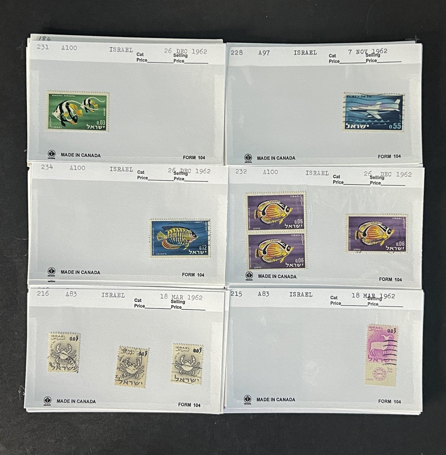 Israel Stamp Collection Dealer Cards Mint/Used Mix $125 CV ZAYIX