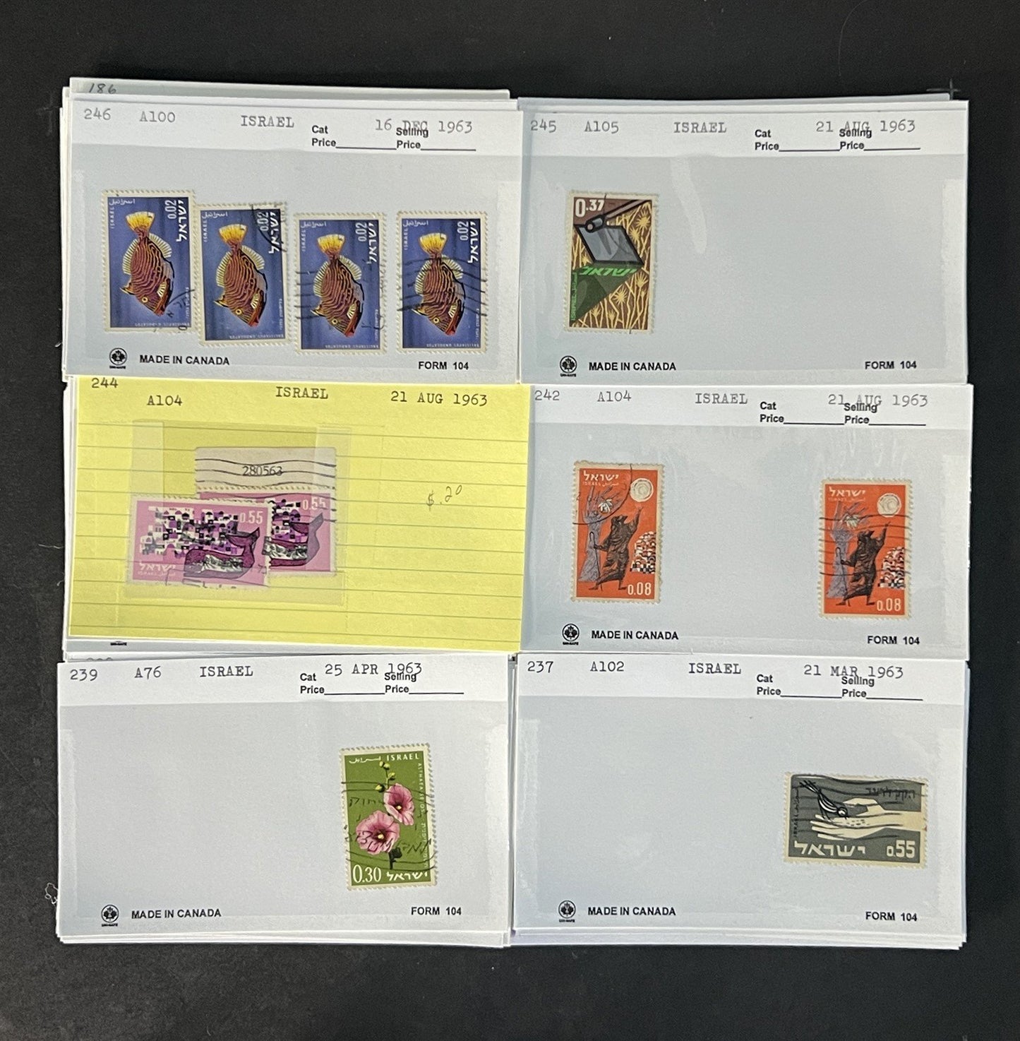 Israel Stamp Collection Dealer Cards Mint/Used Mix $125 CV ZAYIX