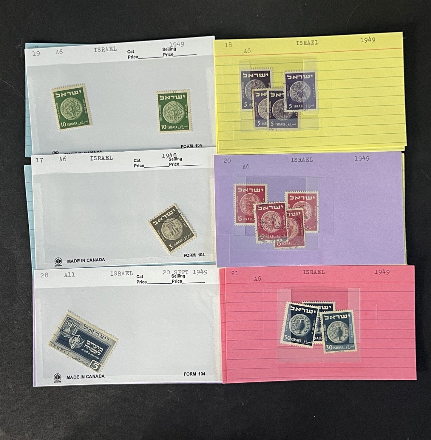 Israel Stamp Collection Dealer Cards Mint/Used Mix $125 CV ZAYIX