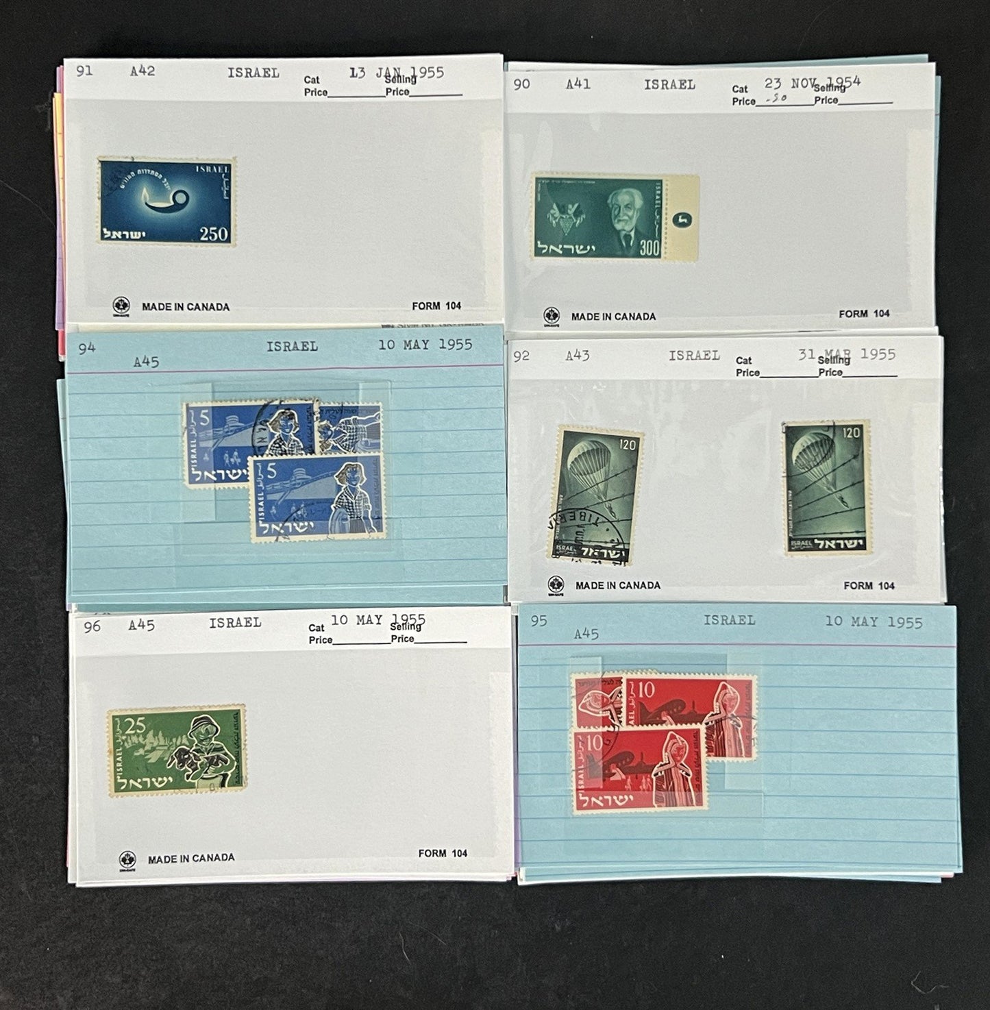Israel Stamp Collection Dealer Cards Mint/Used Mix $125 CV ZAYIX