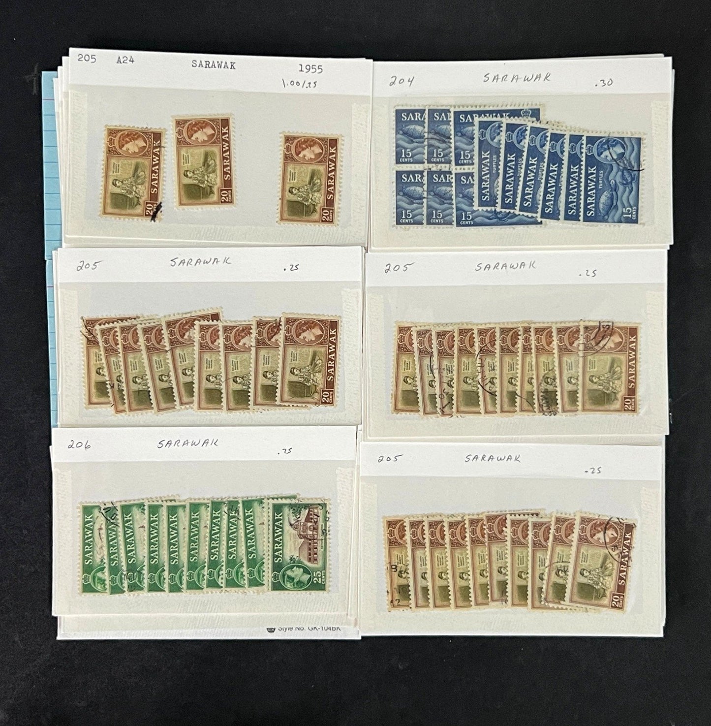 Sarawak Stamp Collection Dealer Cards Mint/Used Mix $399 CV ZAYIX
