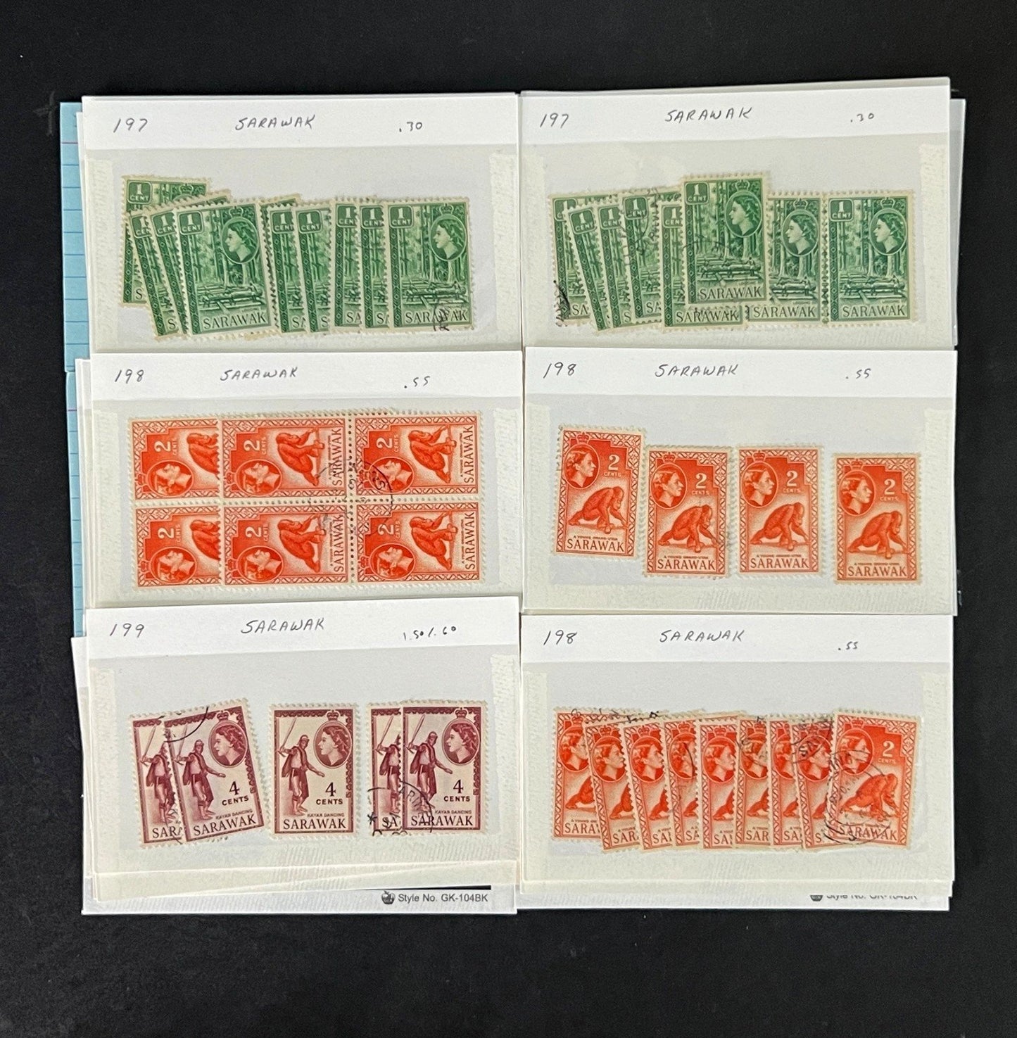 Sarawak Stamp Collection Dealer Cards Mint/Used Mix $399 CV ZAYIX