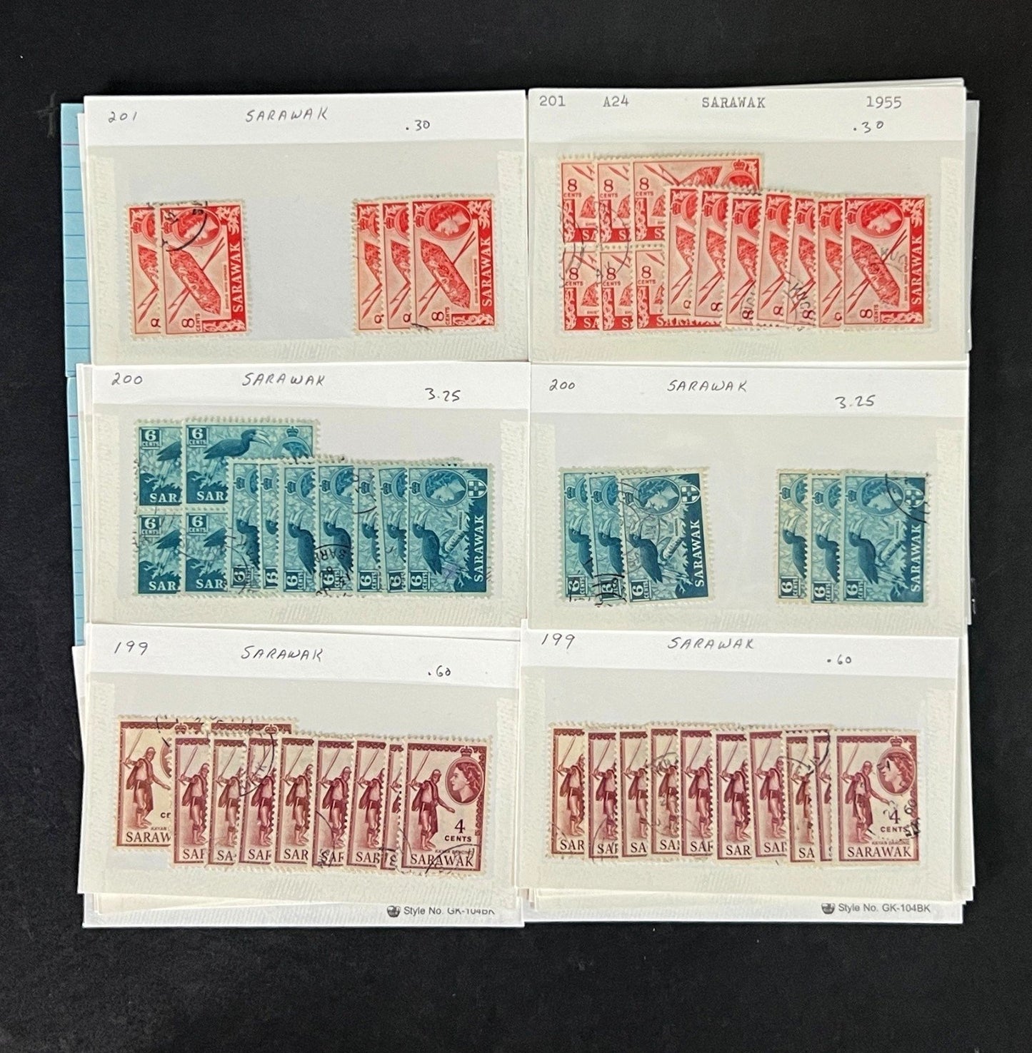 Sarawak Stamp Collection Dealer Cards Mint/Used Mix $399 CV ZAYIX