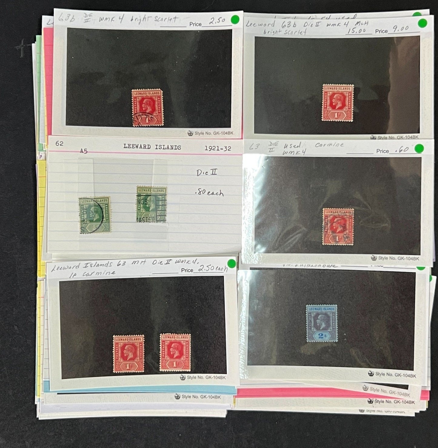 Leeward Islands Stamp Collection Dealer Cards Mint/Used Mix $809 CV ZAYIX