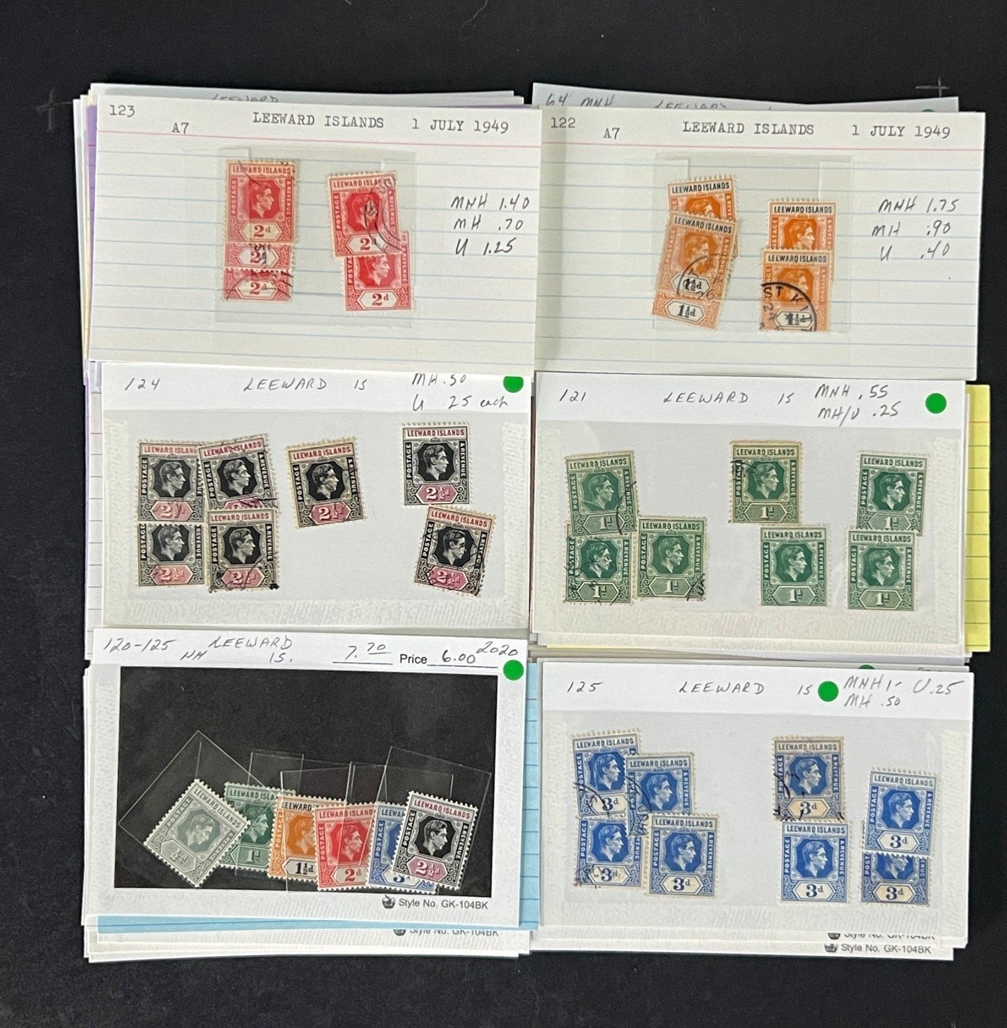 Leeward Islands Stamp Collection Dealer Cards Mint/Used Mix $809 CV ZAYIX