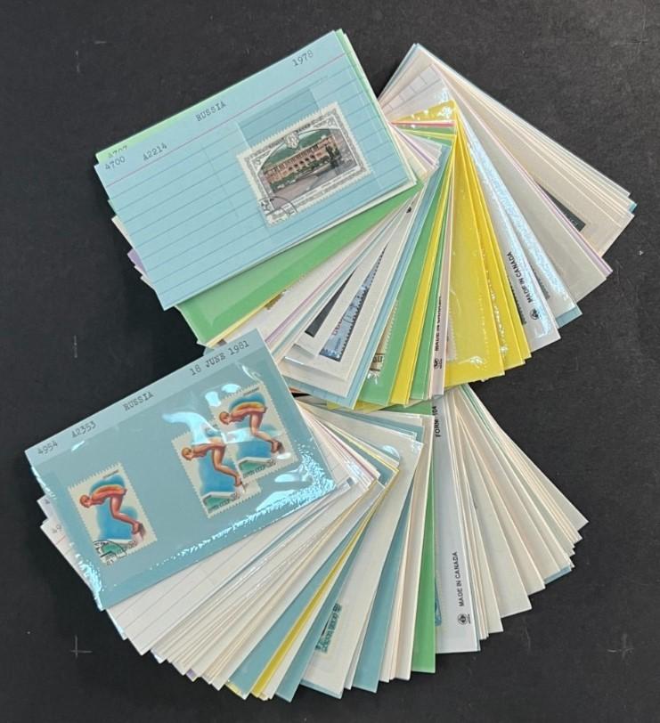 Russia Stamp Collection Dealer Cards Mint/Used Mix $46 CV ZAYIX