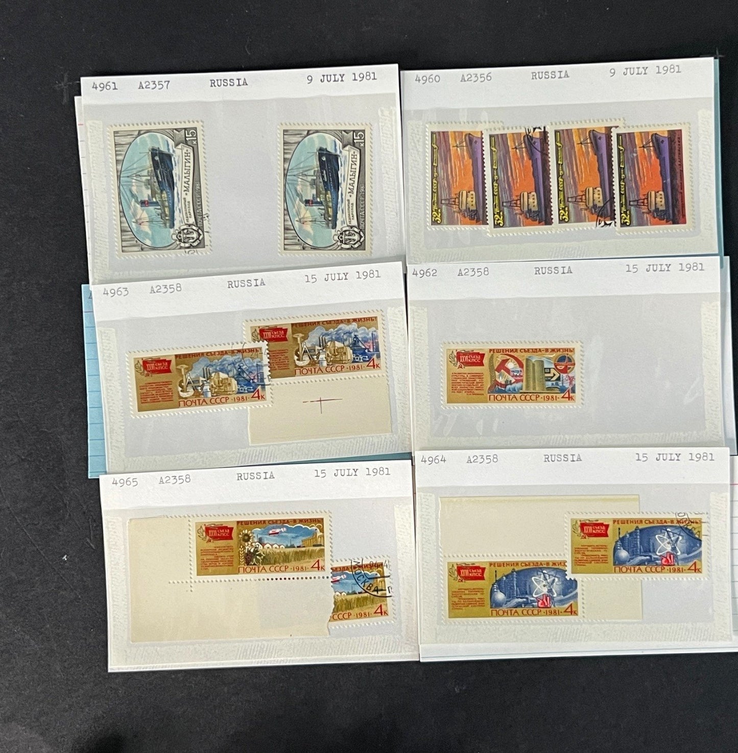 Russia Stamp Collection Dealer Cards Mint/Used Mix $46 CV ZAYIX