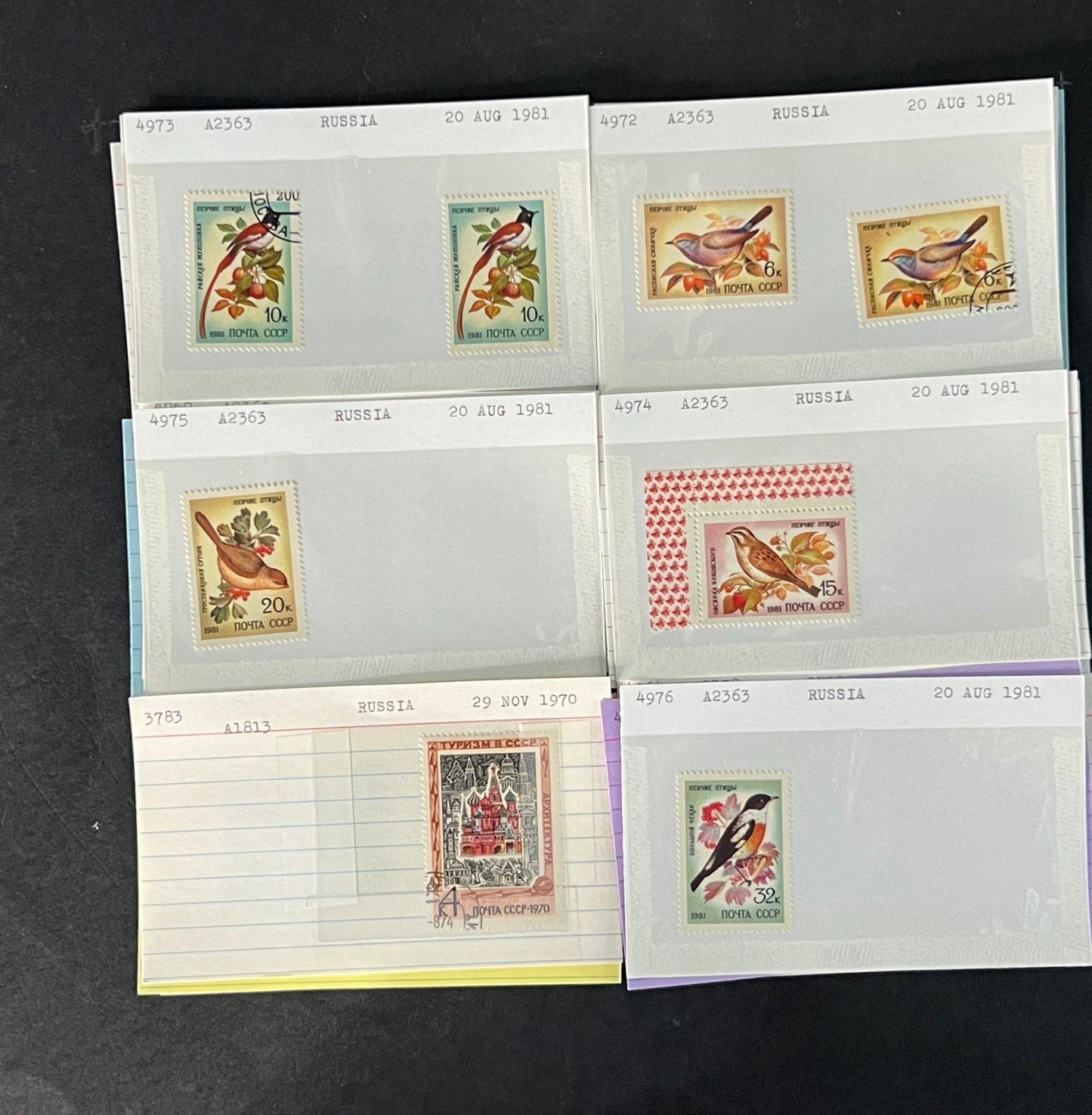 Russia Stamp Collection Dealer Cards Mint/Used Mix $46 CV ZAYIX