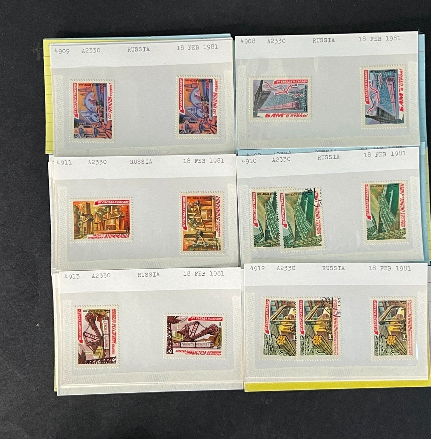 Russia Stamp Collection Dealer Cards Mint/Used Mix $46 CV ZAYIX