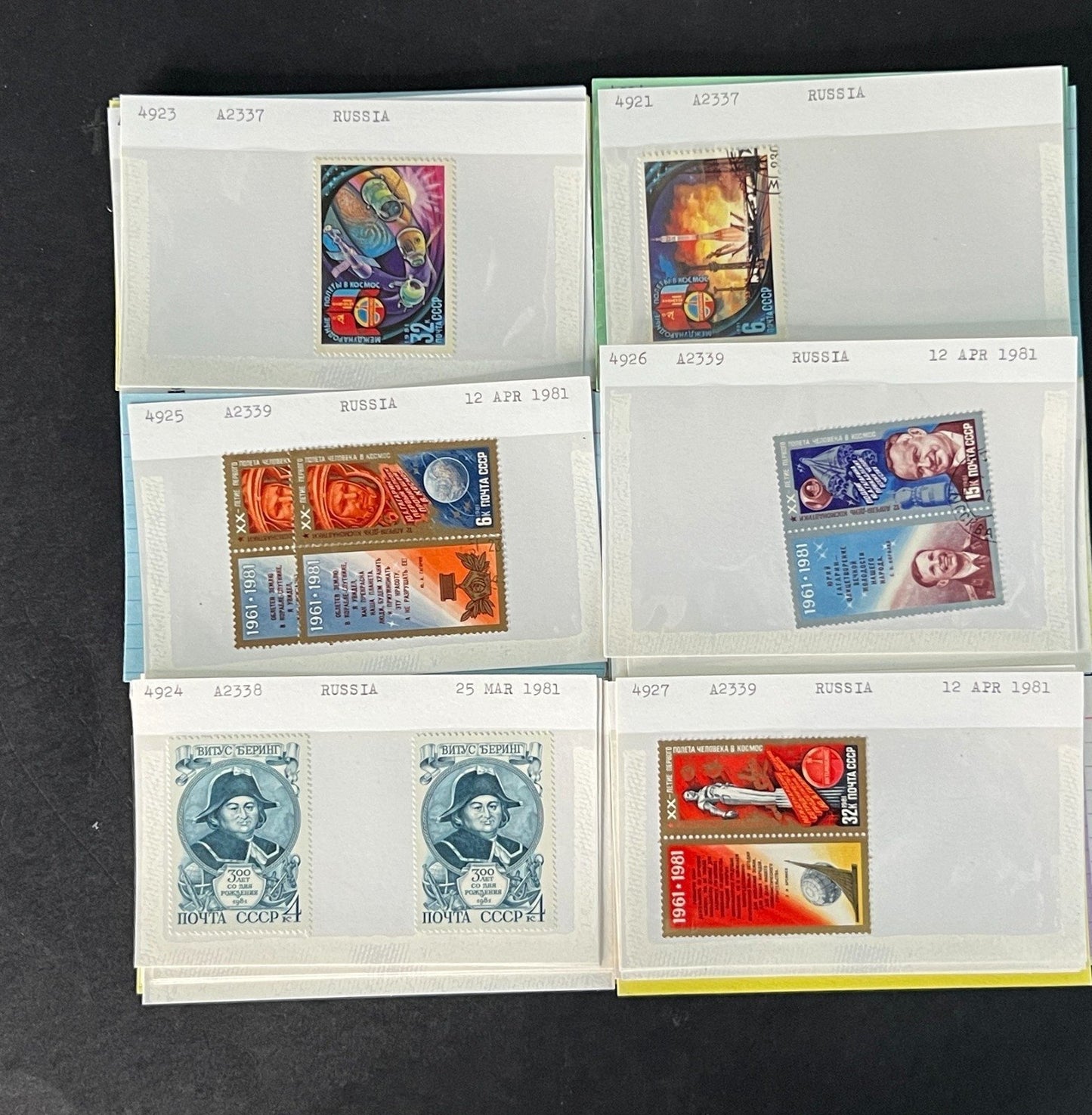 Russia Stamp Collection Dealer Cards Mint/Used Mix $46 CV ZAYIX