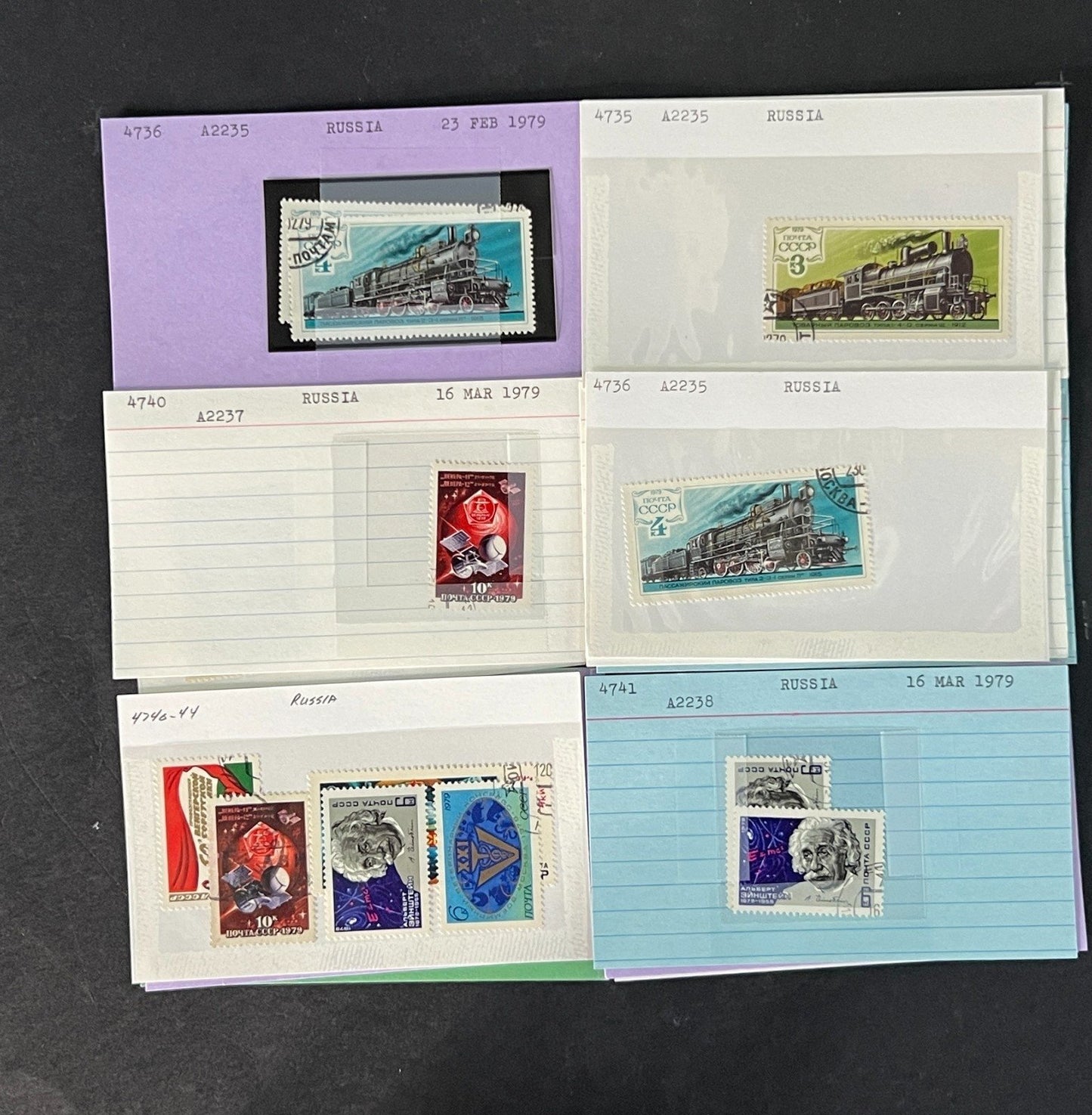 Russia Stamp Collection Dealer Cards Mint/Used Mix $46 CV ZAYIX