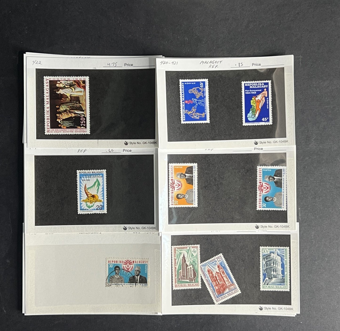 Madagascar & Malagasy Stamp Collection Dealer Cards $355 CV Mint & Used ZAYIX