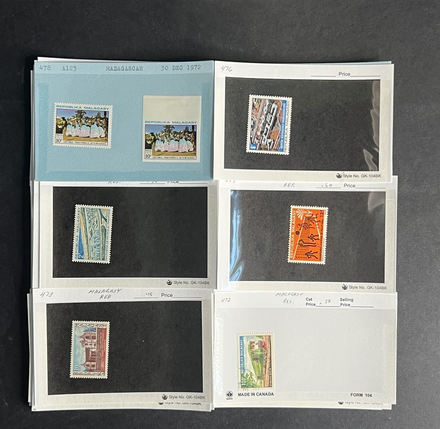Madagascar & Malagasy Stamp Collection Dealer Cards $355 CV Mint & Used ZAYIX