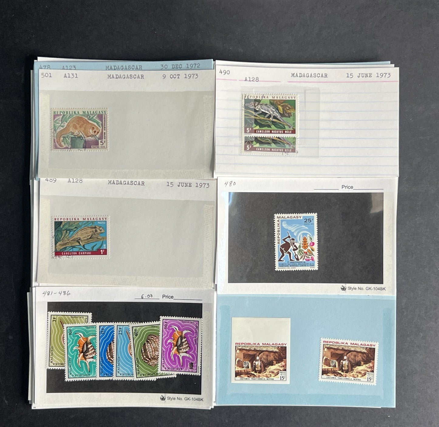 Madagascar & Malagasy Stamp Collection Dealer Cards $355 CV Mint & Used ZAYIX