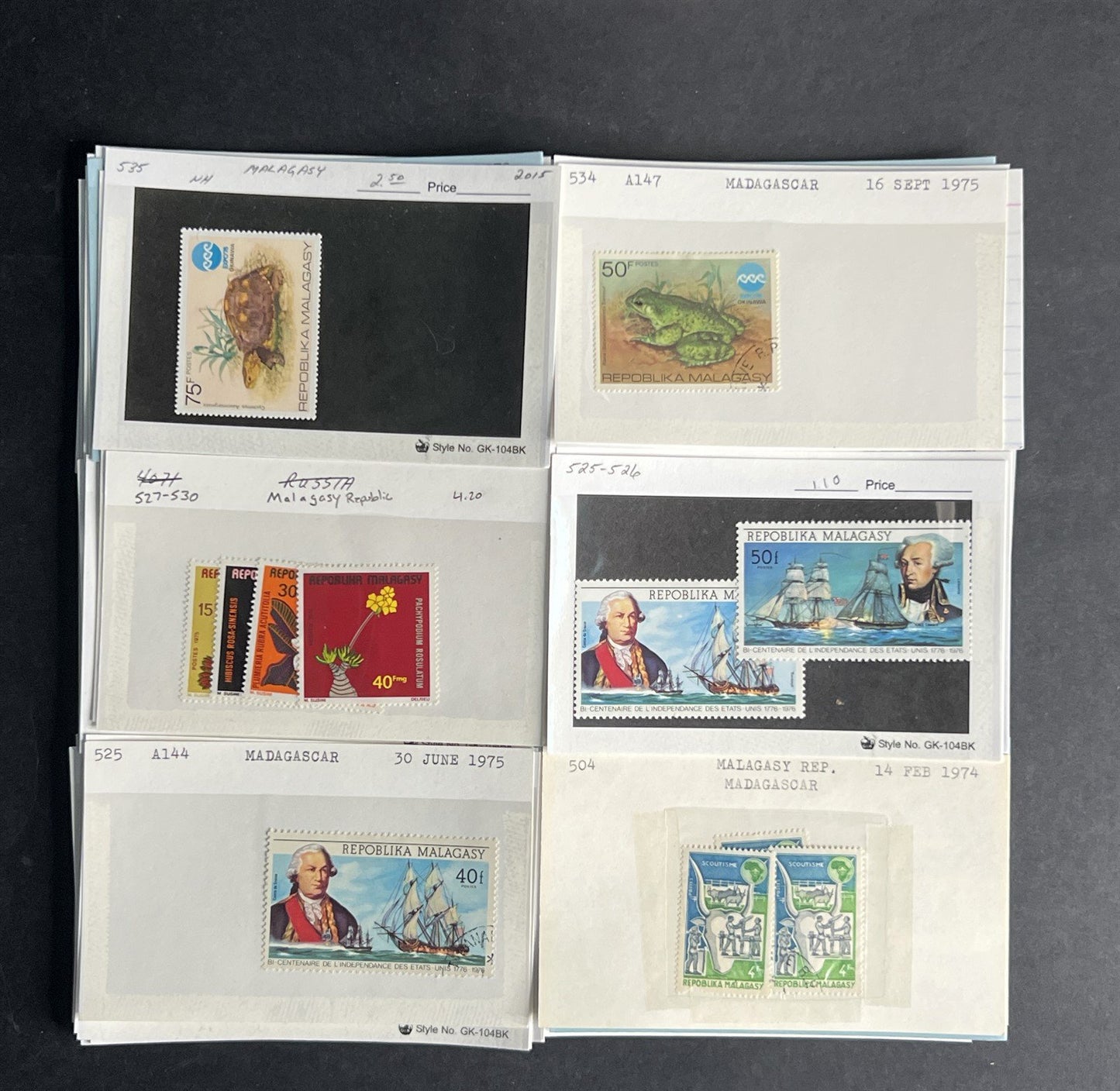 Madagascar & Malagasy Stamp Collection Dealer Cards $355 CV Mint & Used ZAYIX