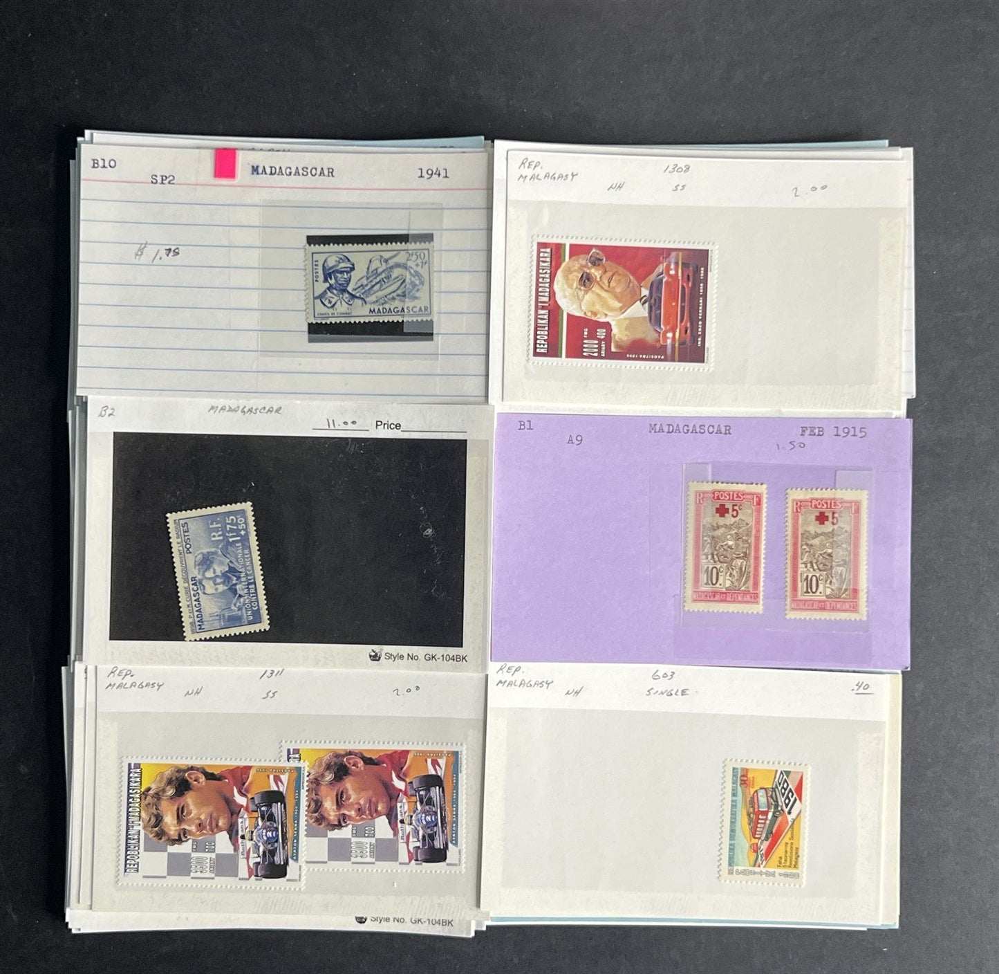 Madagascar & Malagasy Stamp Collection Dealer Cards $355 CV Mint & Used ZAYIX
