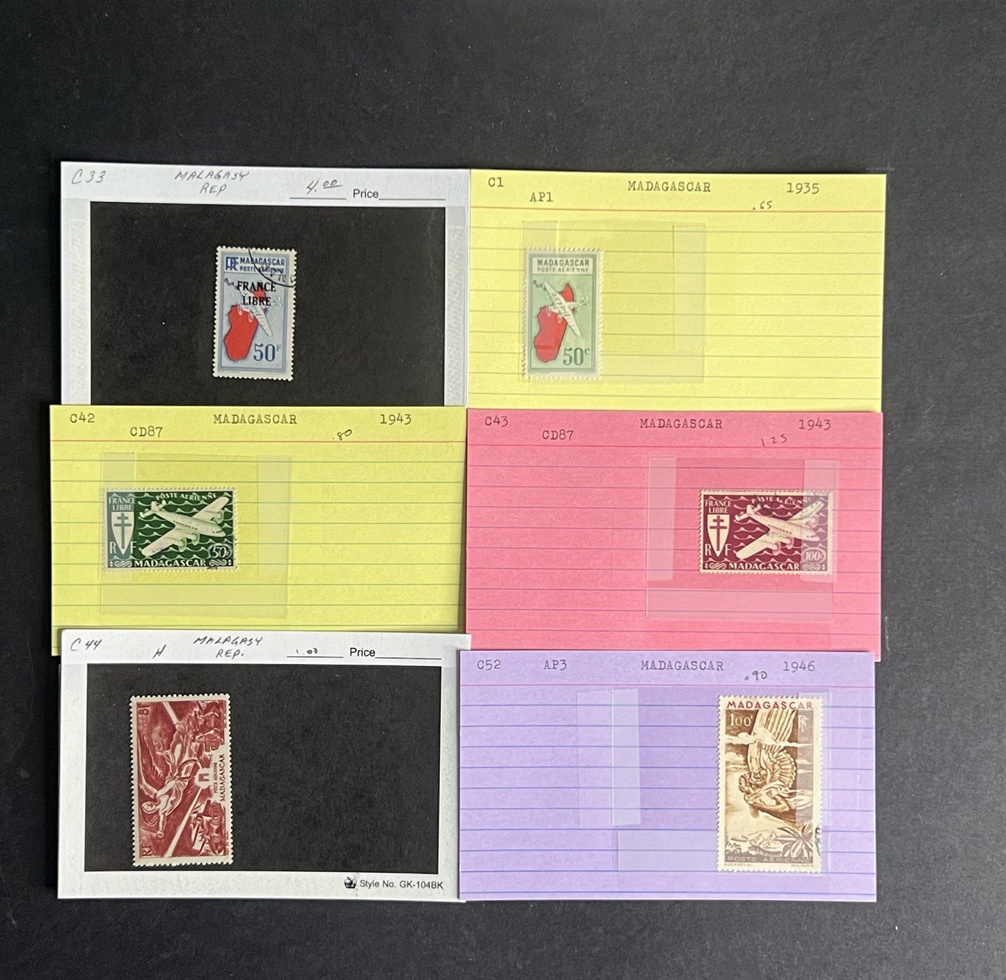 Madagascar & Malagasy Stamp Collection Dealer Cards $355 CV Mint & Used ZAYIX