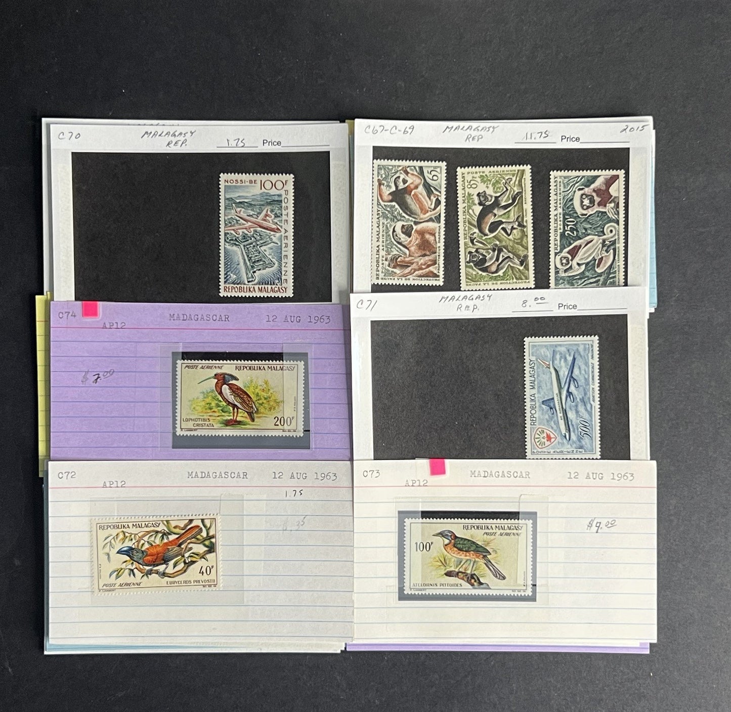 Madagascar & Malagasy Stamp Collection Dealer Cards $355 CV Mint & Used ZAYIX