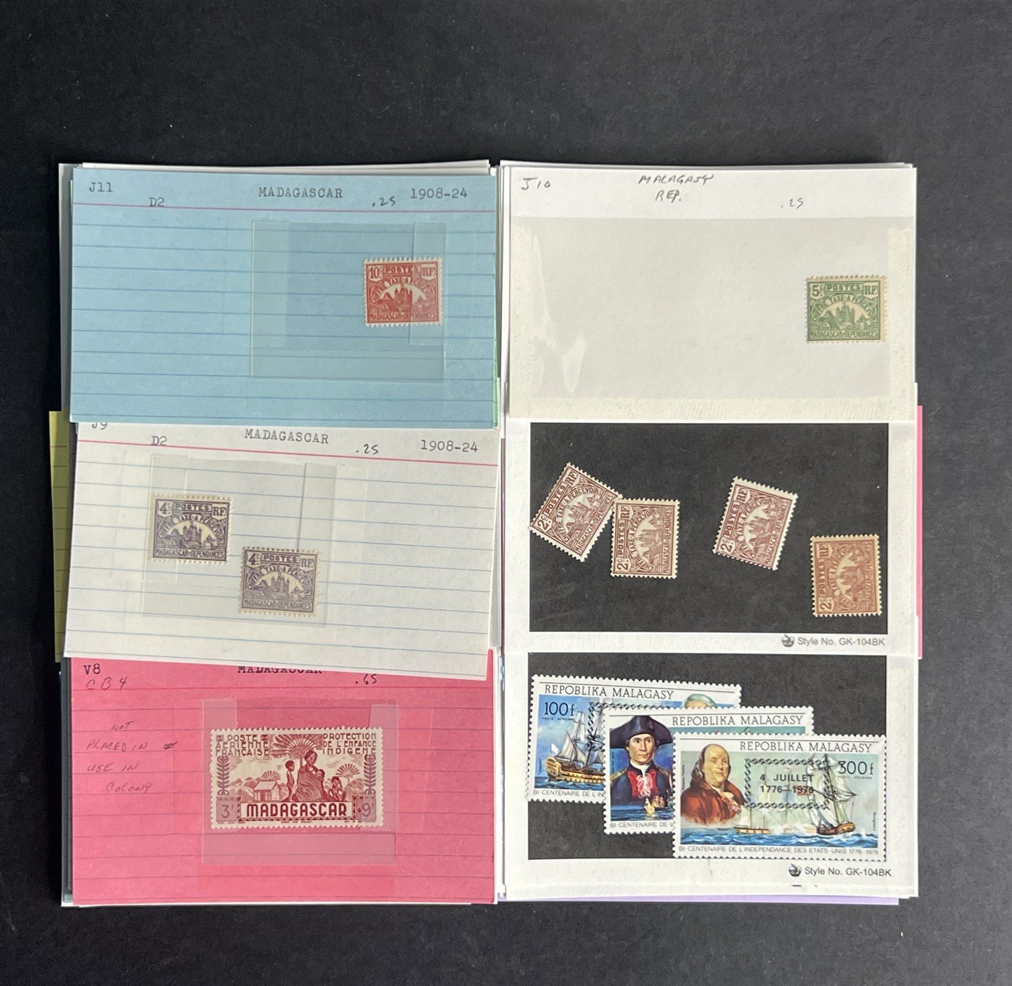 Madagascar & Malagasy Stamp Collection Dealer Cards $355 CV Mint & Used ZAYIX