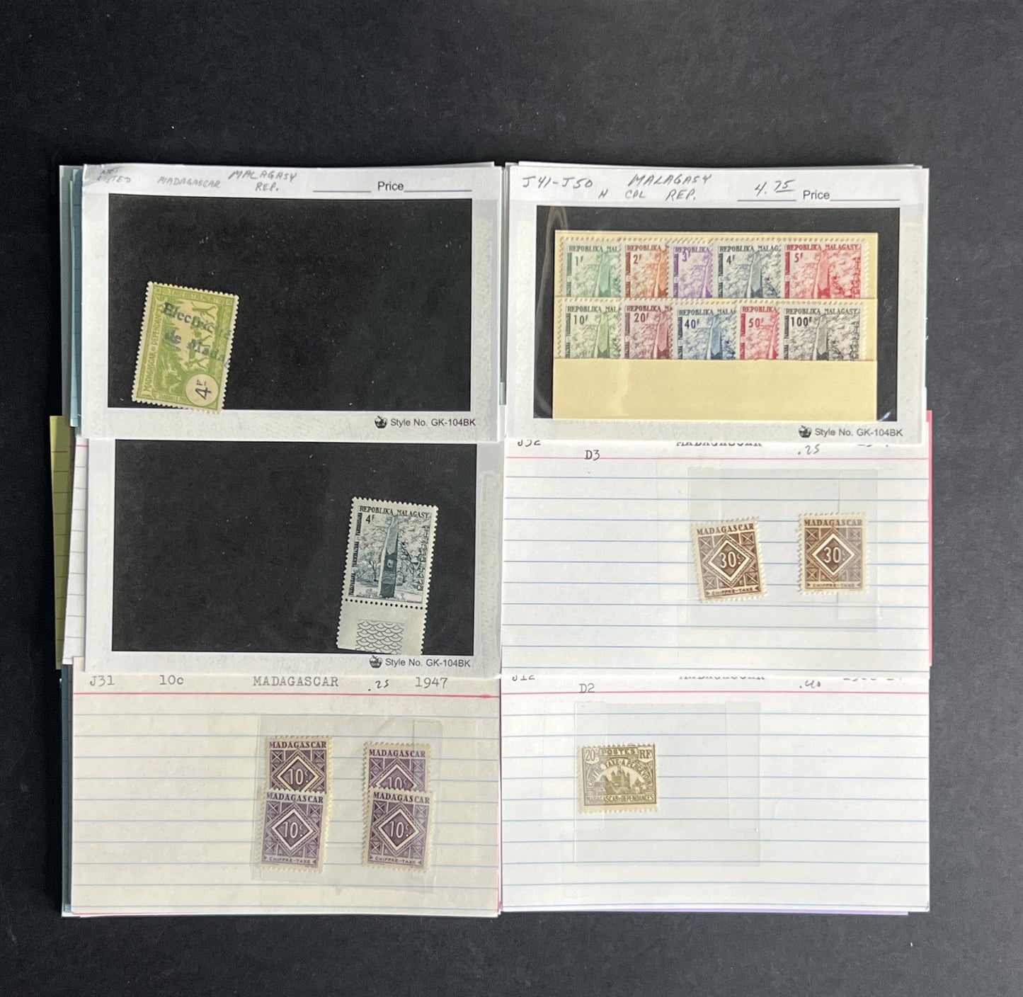 Madagascar & Malagasy Stamp Collection Dealer Cards $355 CV Mint & Used ZAYIX