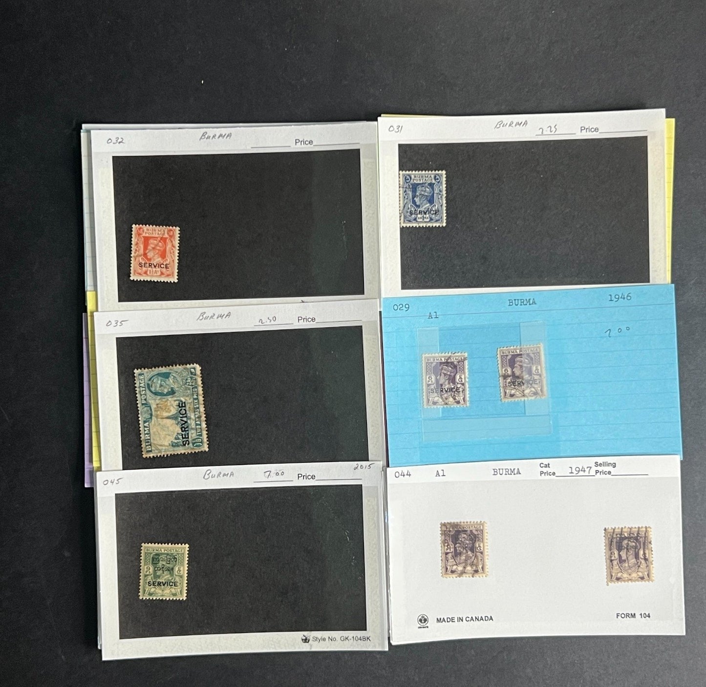 Burma Stamp Collection Dealer Cards $248 CV Mint & Used ZAYIX
