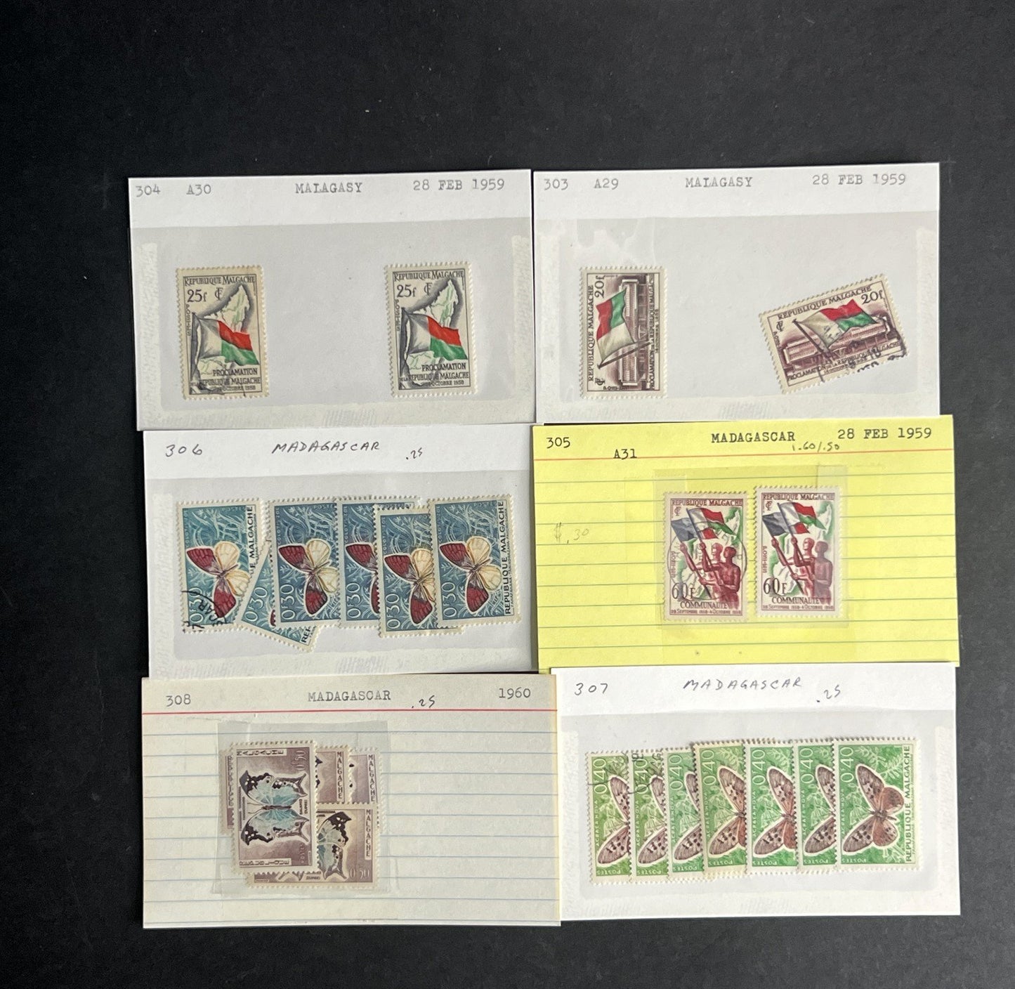 Madagascar & Malagasy Stamp Collection Dealer Cards $226 CV Mint & Used ZAYIX