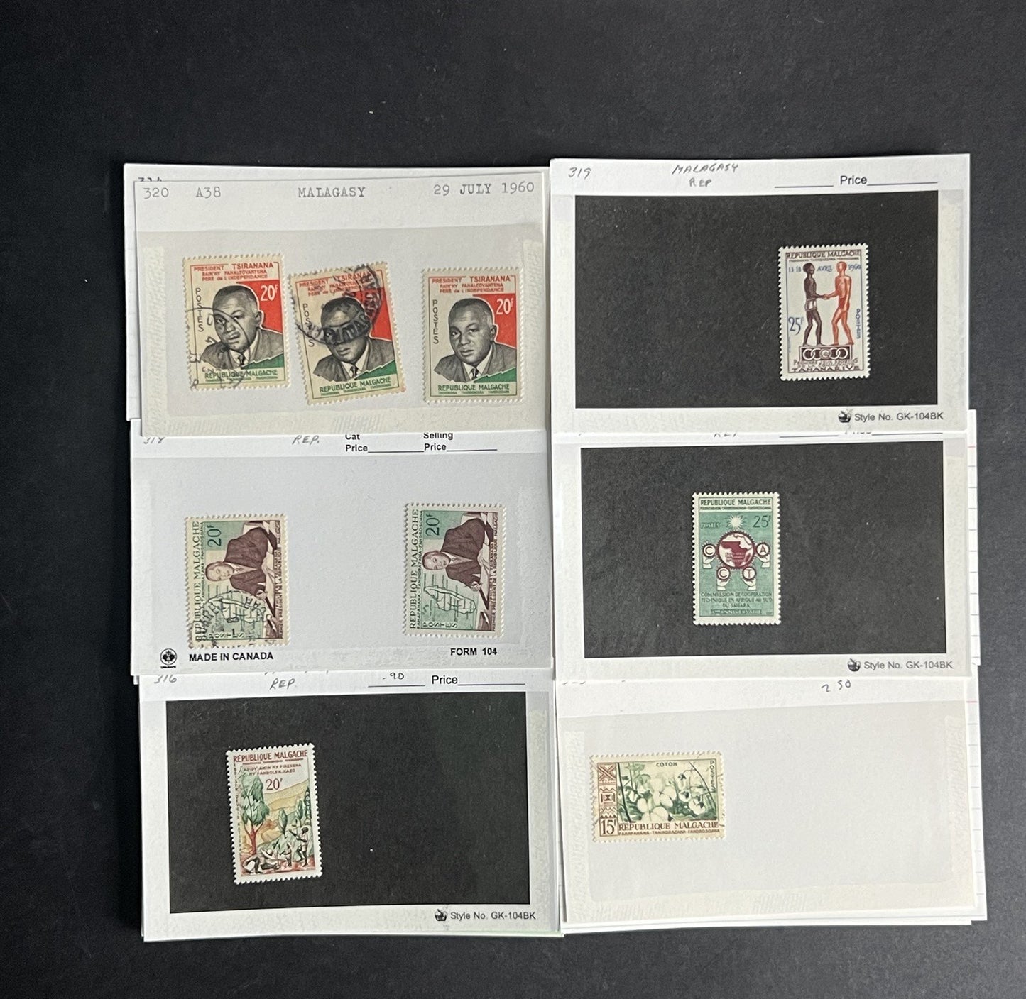 Madagascar & Malagasy Stamp Collection Dealer Cards $226 CV Mint & Used ZAYIX