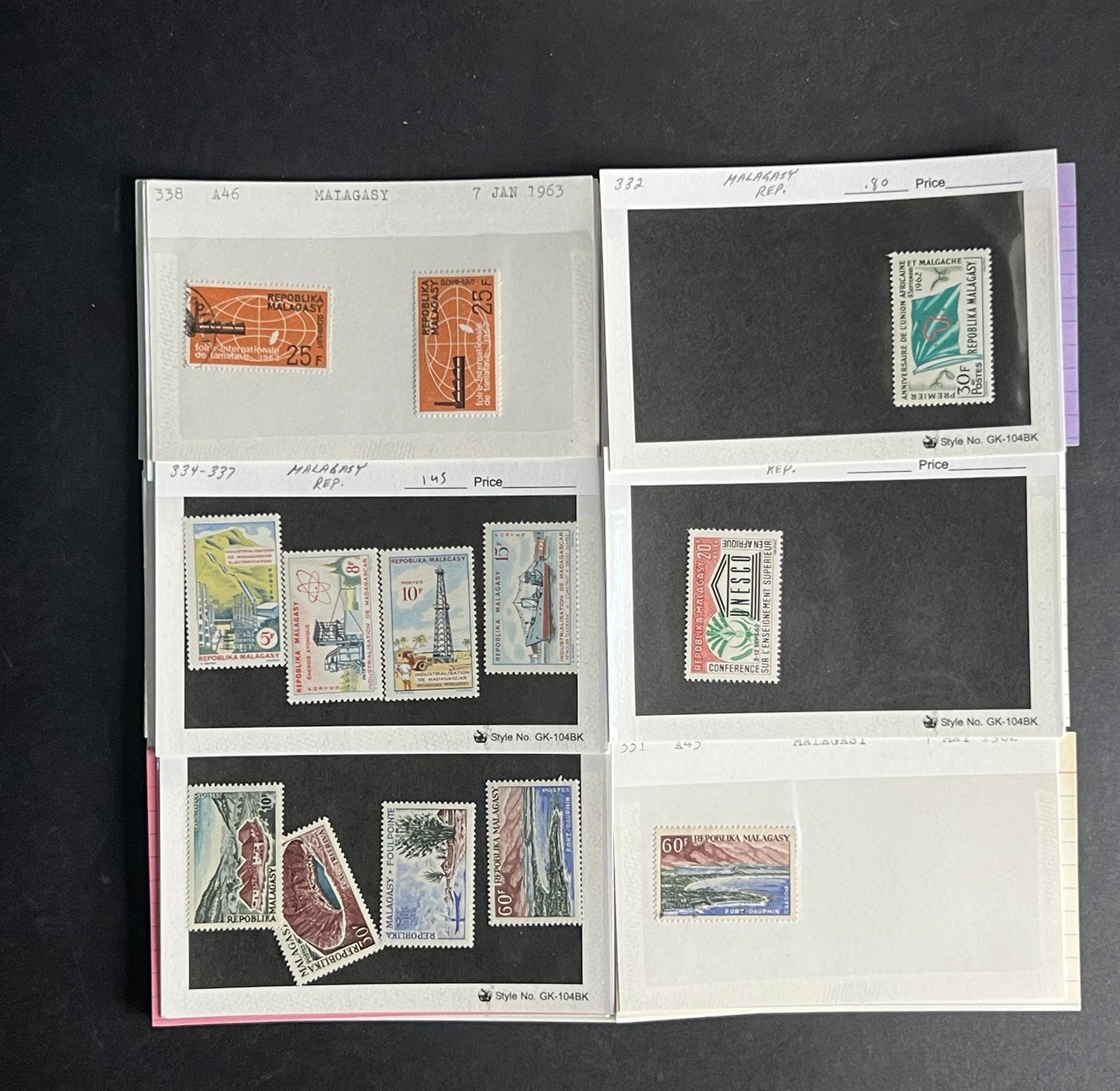 Madagascar & Malagasy Stamp Collection Dealer Cards $226 CV Mint & Used ZAYIX