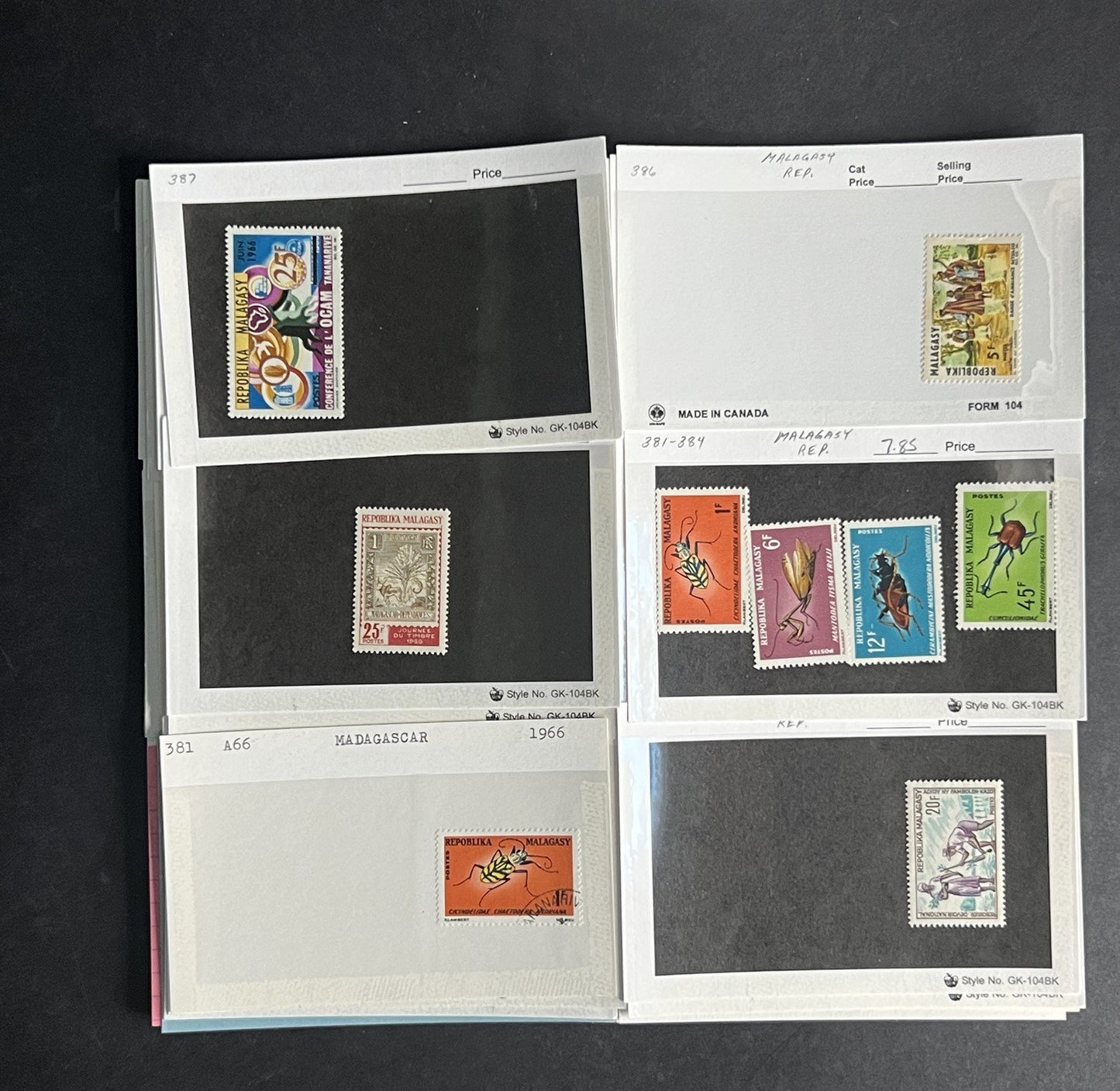 Madagascar & Malagasy Stamp Collection Dealer Cards $226 CV Mint & Used ZAYIX
