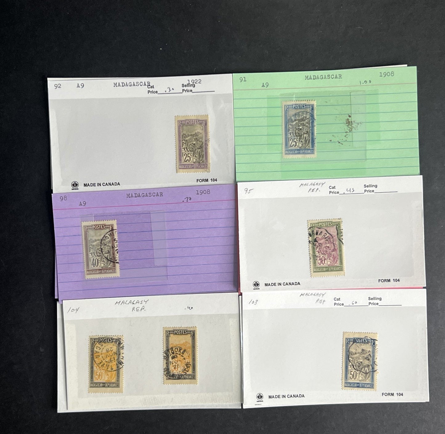 Madagascar & Malagasy Stamp Collection Dealer Cards $226 CV Mint & Used ZAYIX