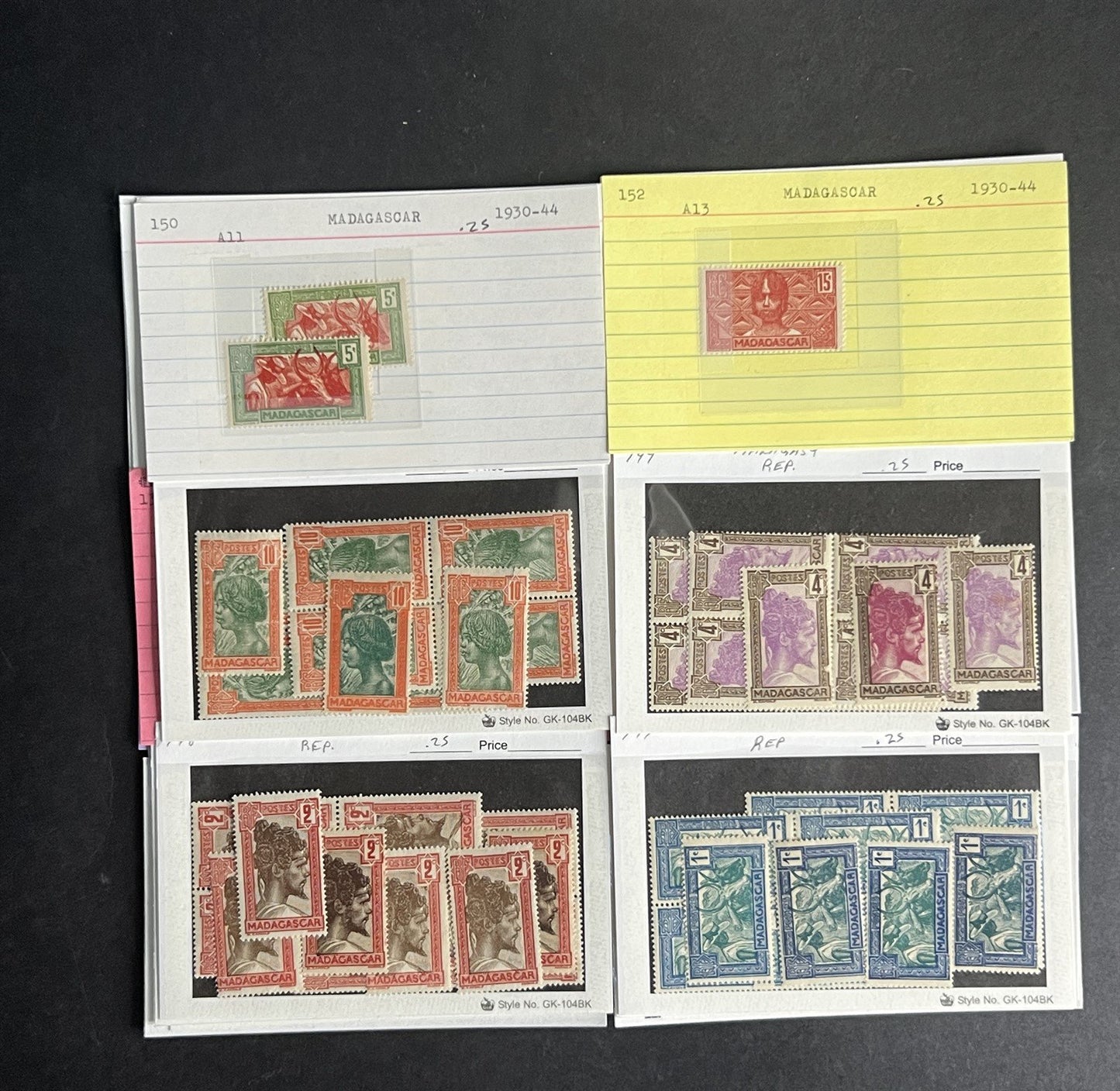 Madagascar & Malagasy Stamp Collection Dealer Cards $226 CV Mint & Used ZAYIX