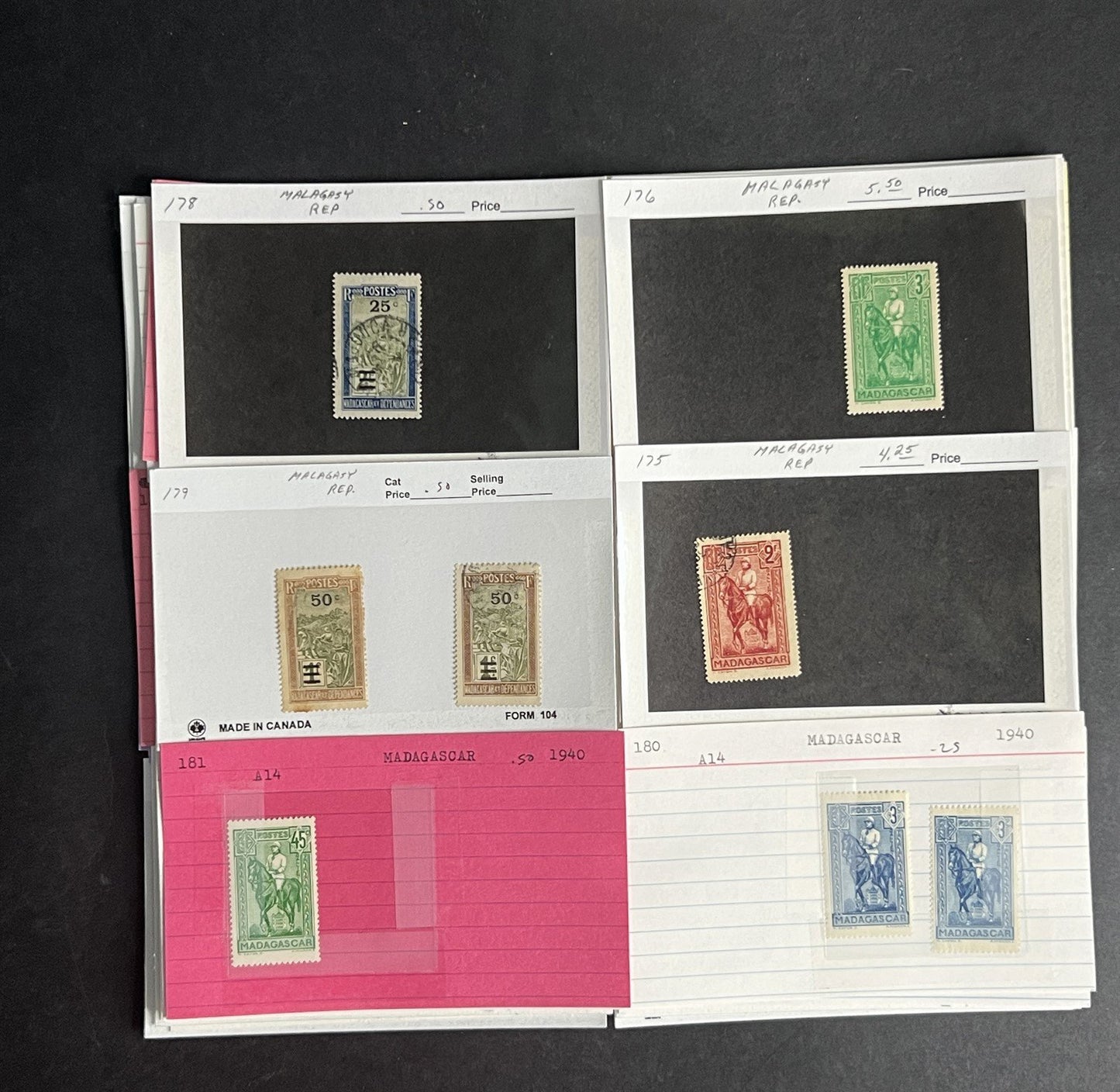 Madagascar & Malagasy Stamp Collection Dealer Cards $226 CV Mint & Used ZAYIX