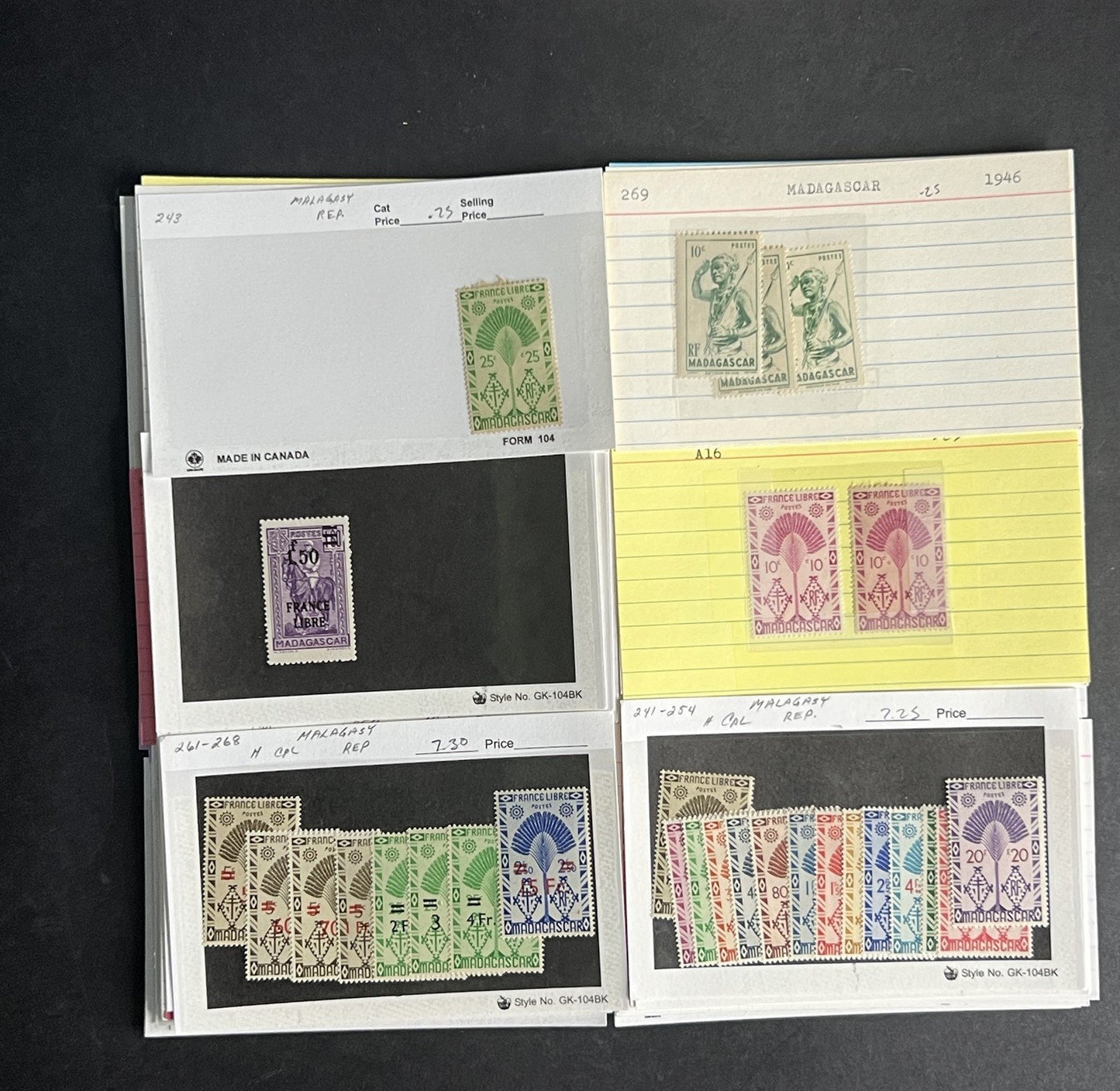 Madagascar & Malagasy Stamp Collection Dealer Cards $226 CV Mint & Used ZAYIX