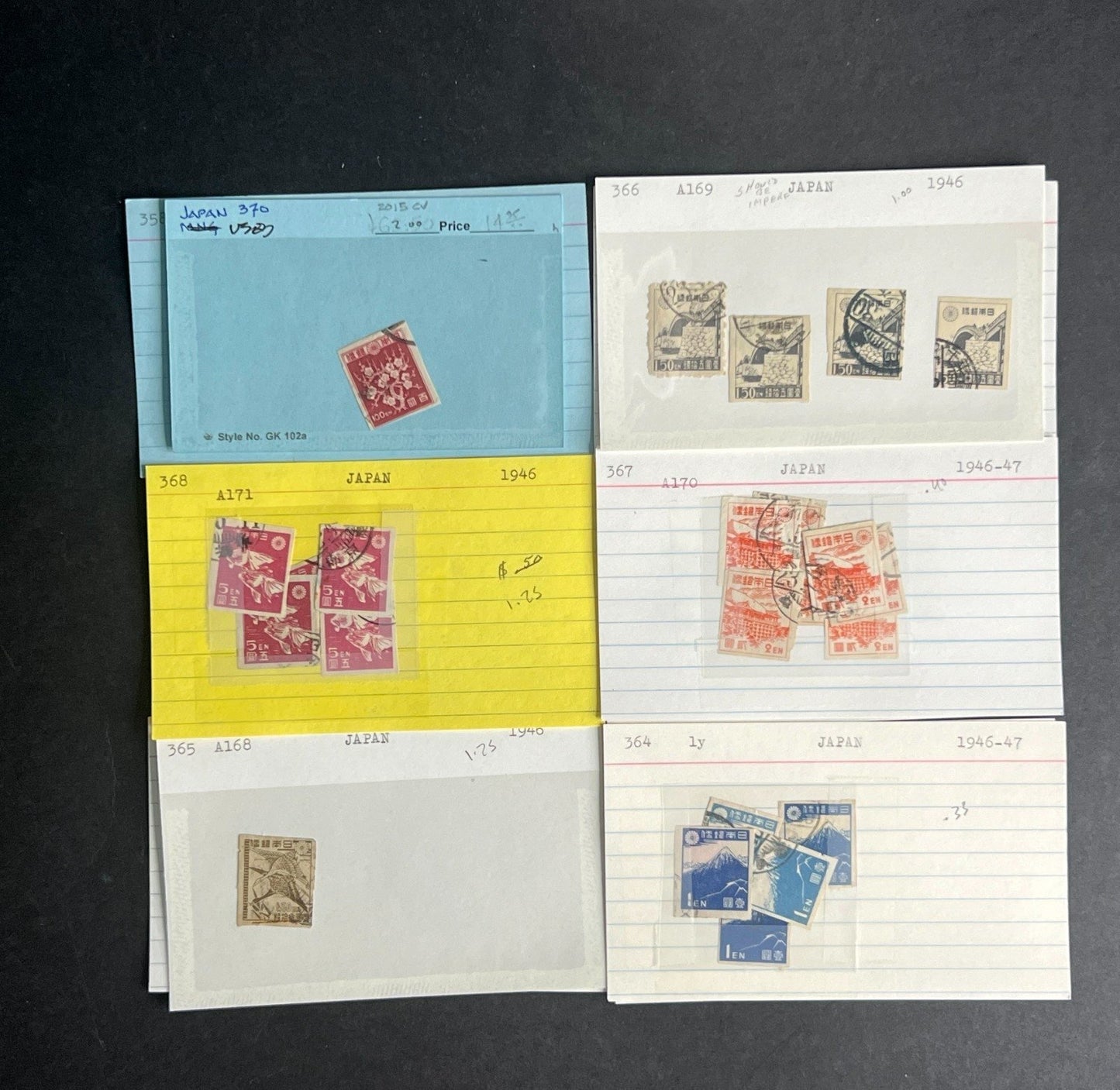 Japan Stamp Collection Dealer Cards $345 CV Mint & Used ZAYIX