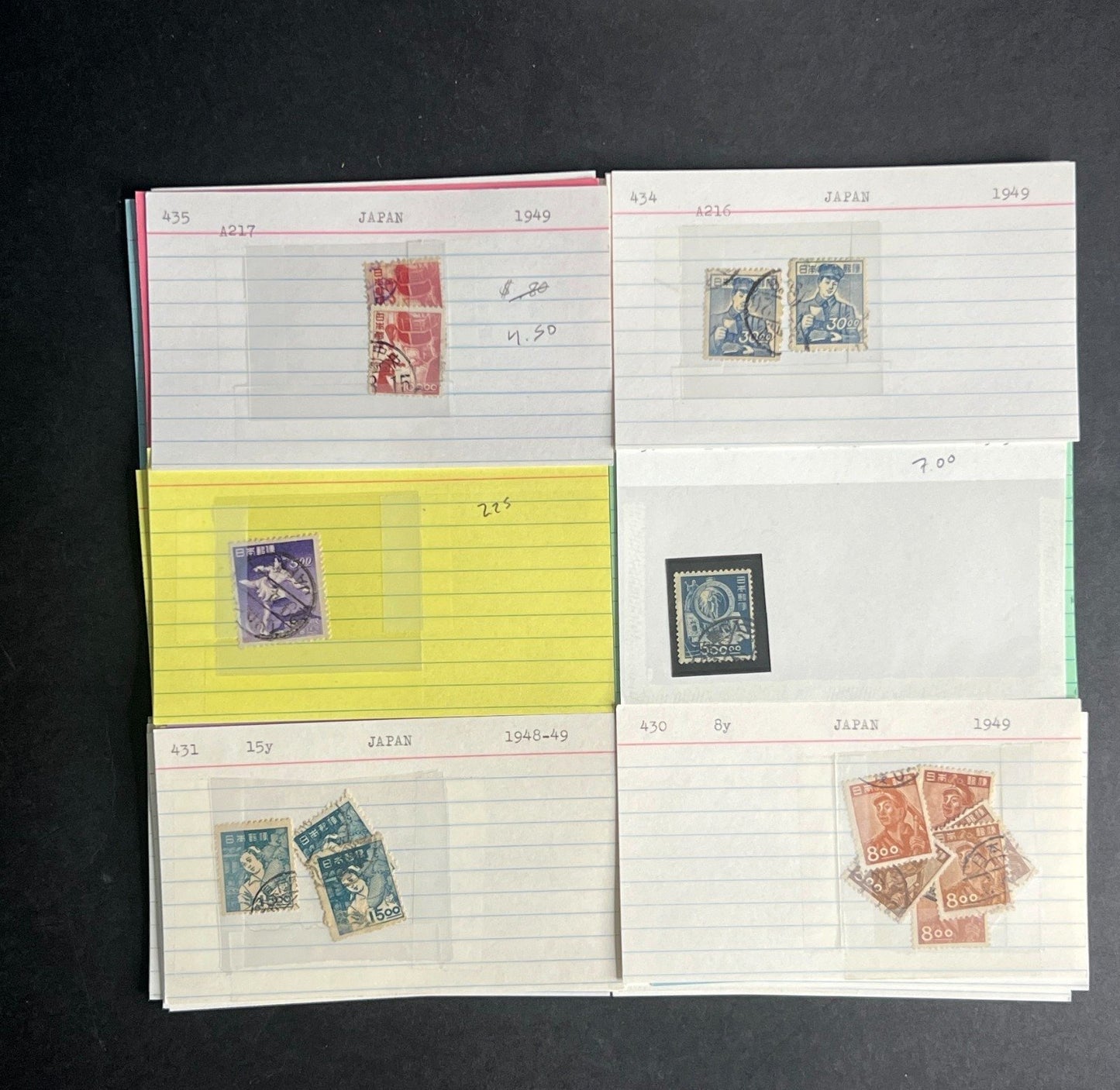 Japan Stamp Collection Dealer Cards $345 CV Mint & Used ZAYIX