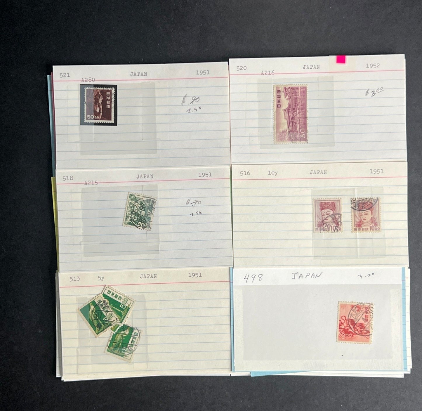 Japan Stamp Collection Dealer Cards $345 CV Mint & Used ZAYIX