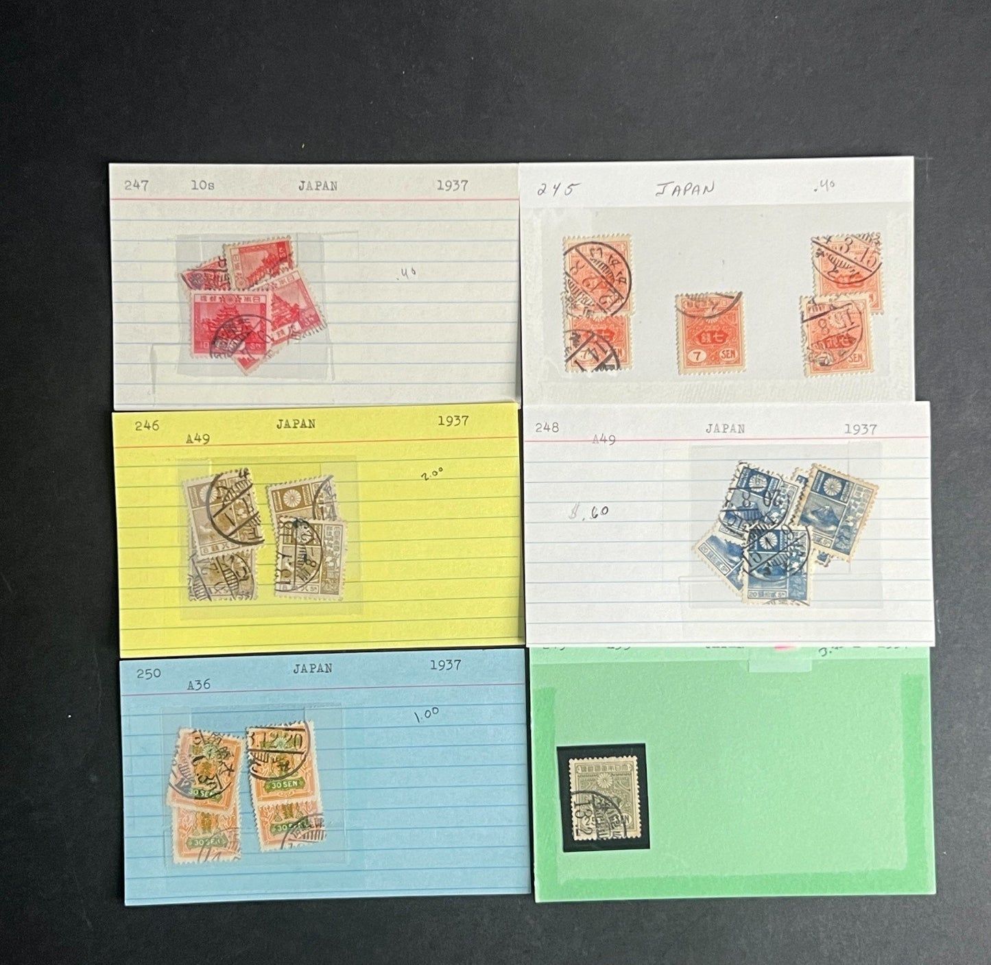 Japan Stamp Collection Dealer Cards $345 CV Mint & Used ZAYIX